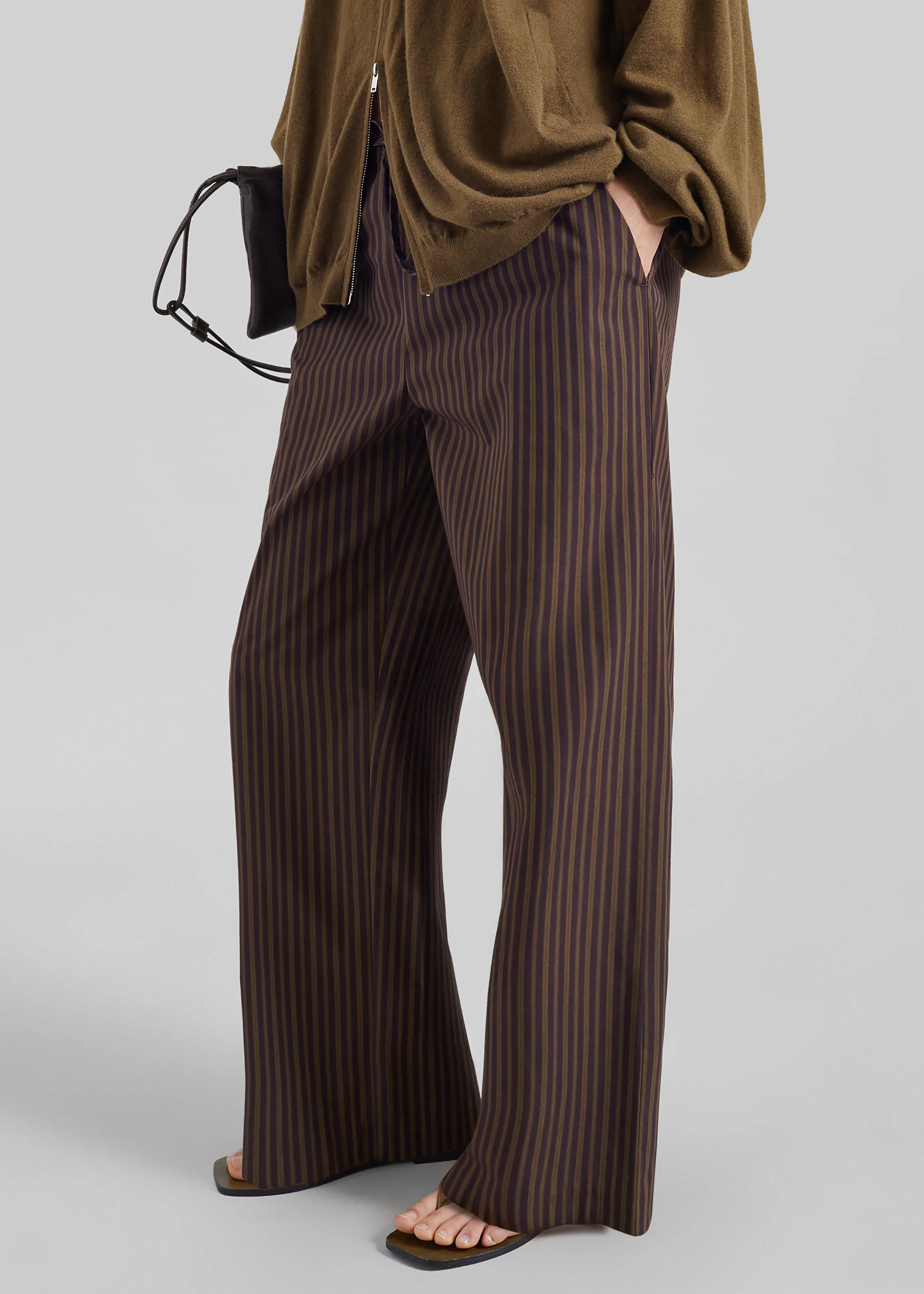 Seia Cotton Drawstring Pants - Burgundy Stripe sold by Frankie Shop product image thumbnail 2