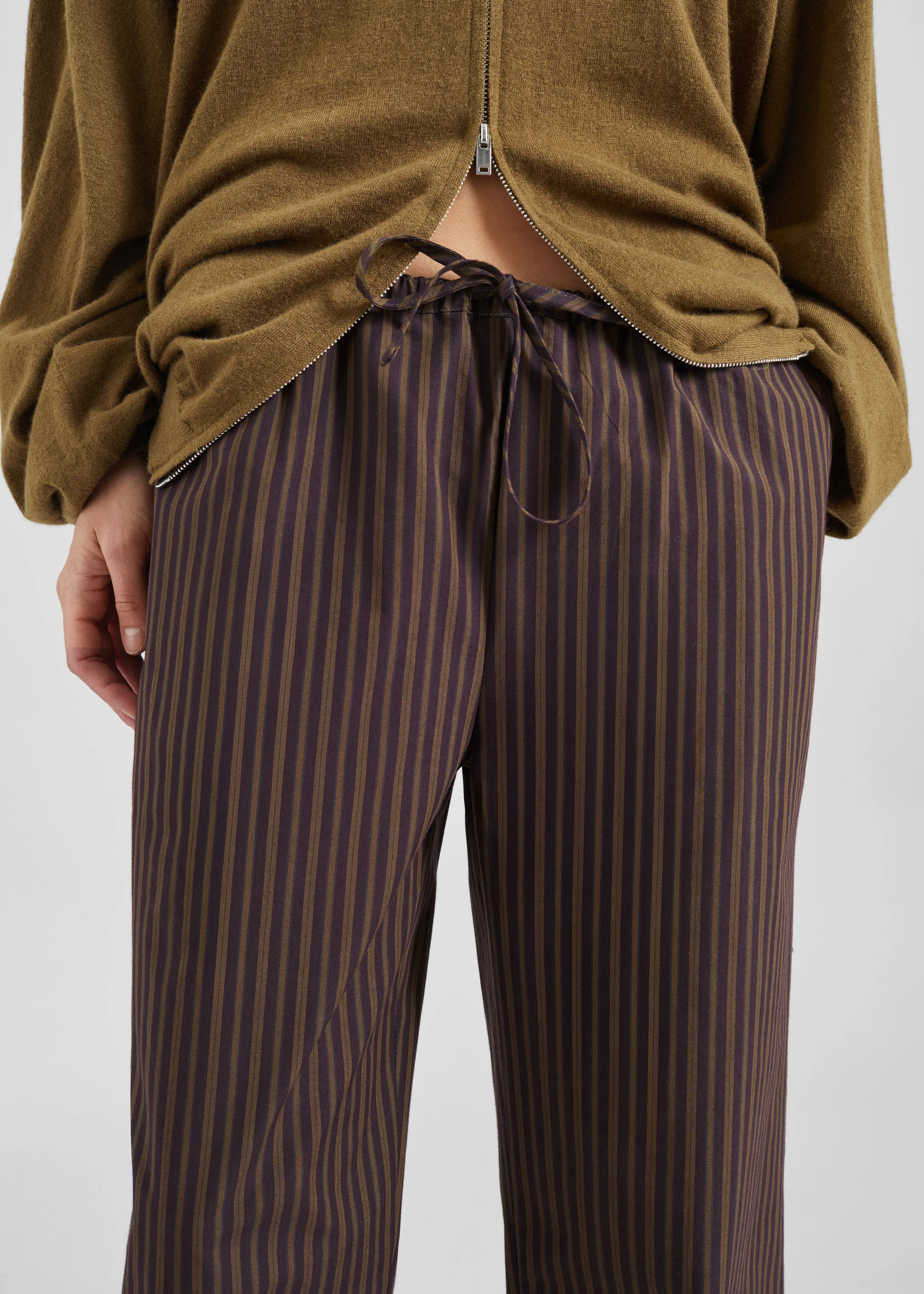 Seia Cotton Drawstring Pants - Burgundy Stripe sold by Frankie Shop product image thumbnail 5
