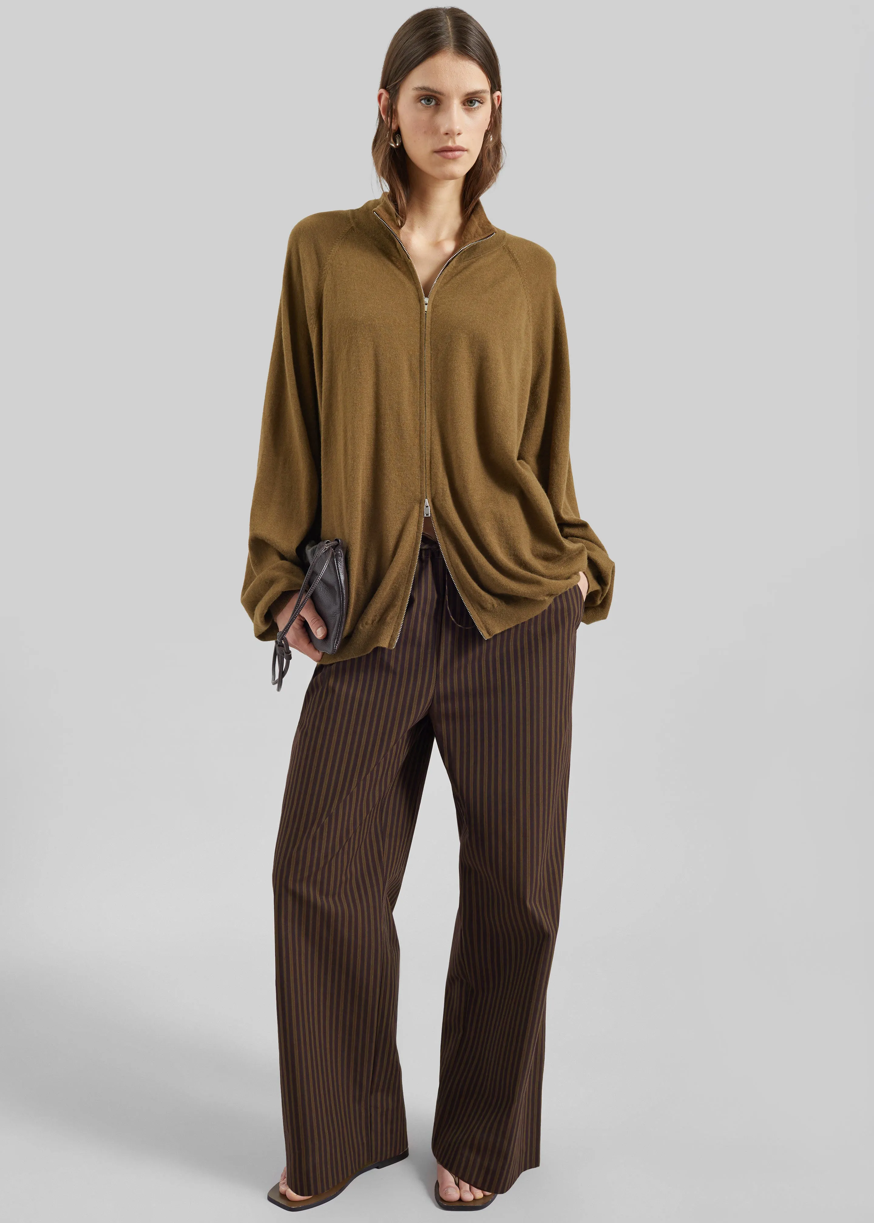 Seia Cotton Drawstring Pants - Burgundy Stripe sold by Frankie Shop product image thumbnail 3