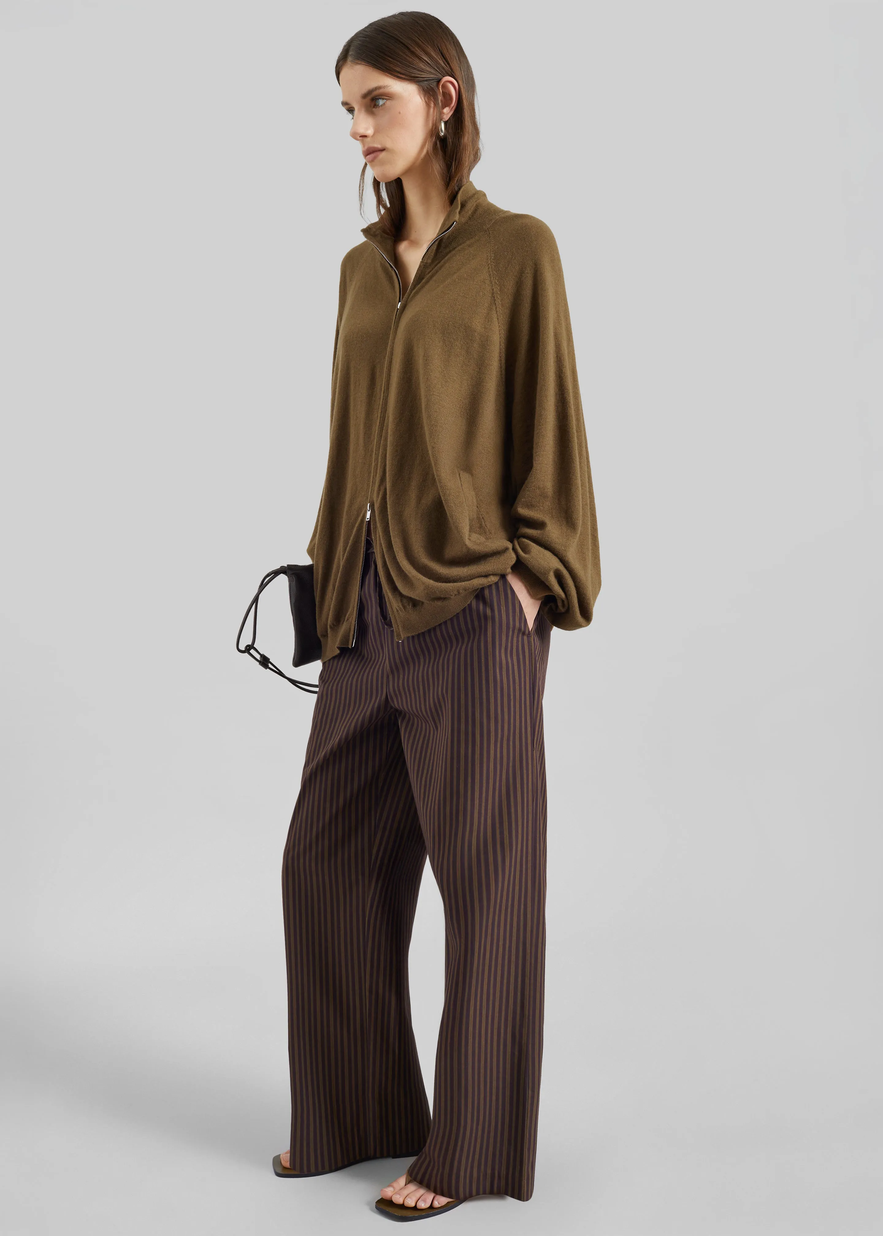Seia Cotton Drawstring Pants - Burgundy Stripe sold by Frankie Shop