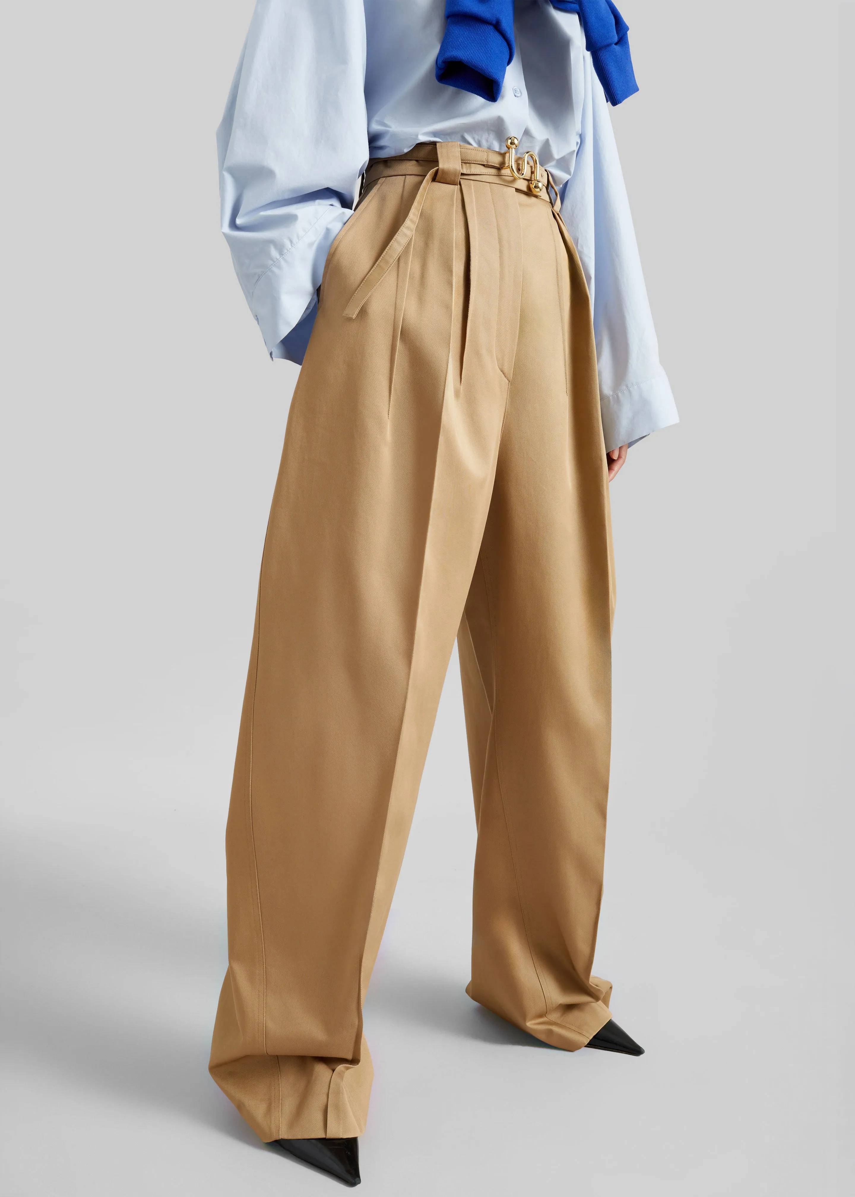 Sportmax Idoneo Oversized Gabardine Trousers - Biscuit sold by Frankie Shop product image thumbnail 2