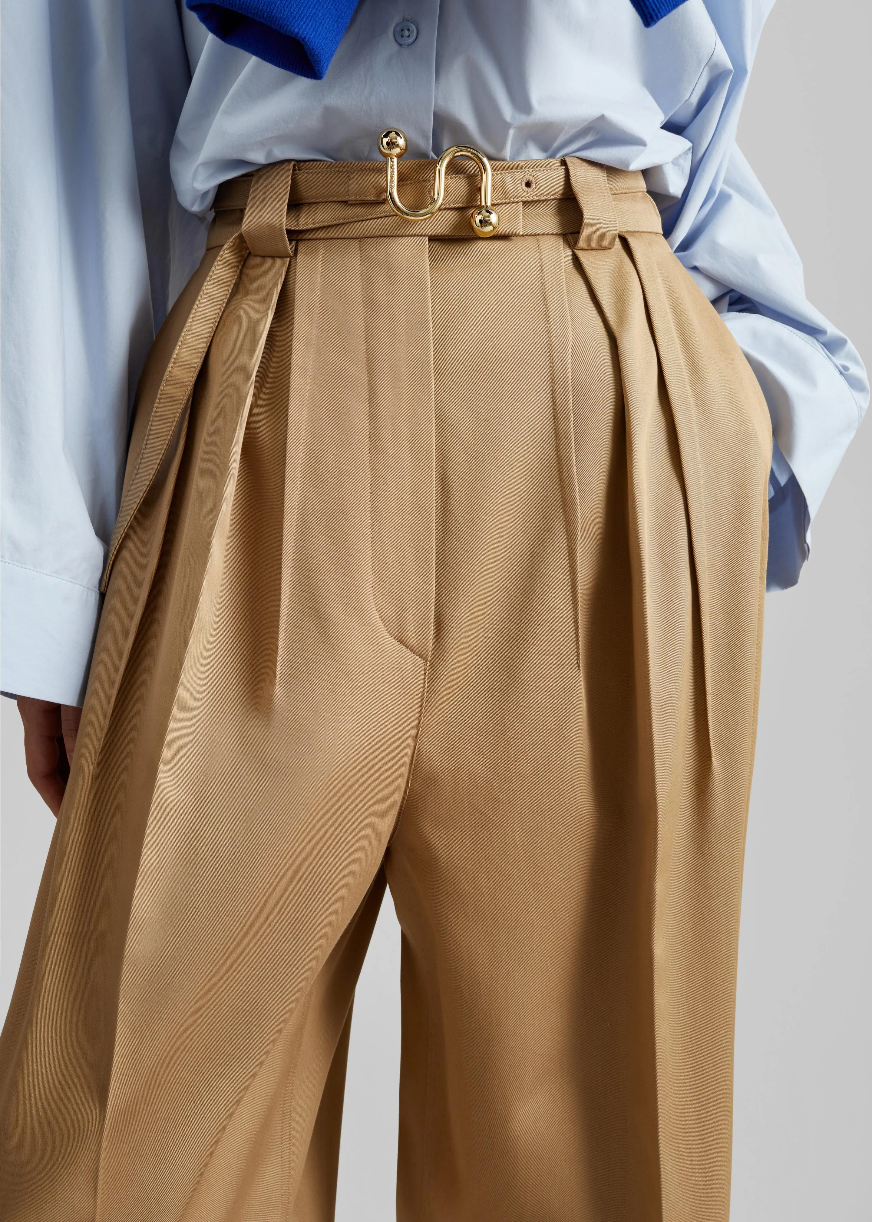 Sportmax Idoneo Oversized Gabardine Trousers - Biscuit sold by Frankie Shop product image thumbnail 3