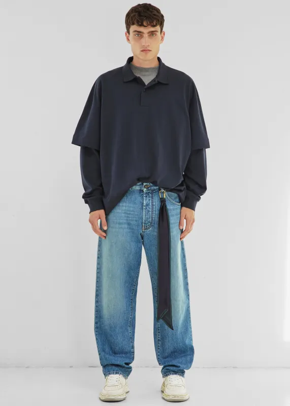 Darkpark Zack Double Sleeve Polo - Blue Navy made by DARKPARK