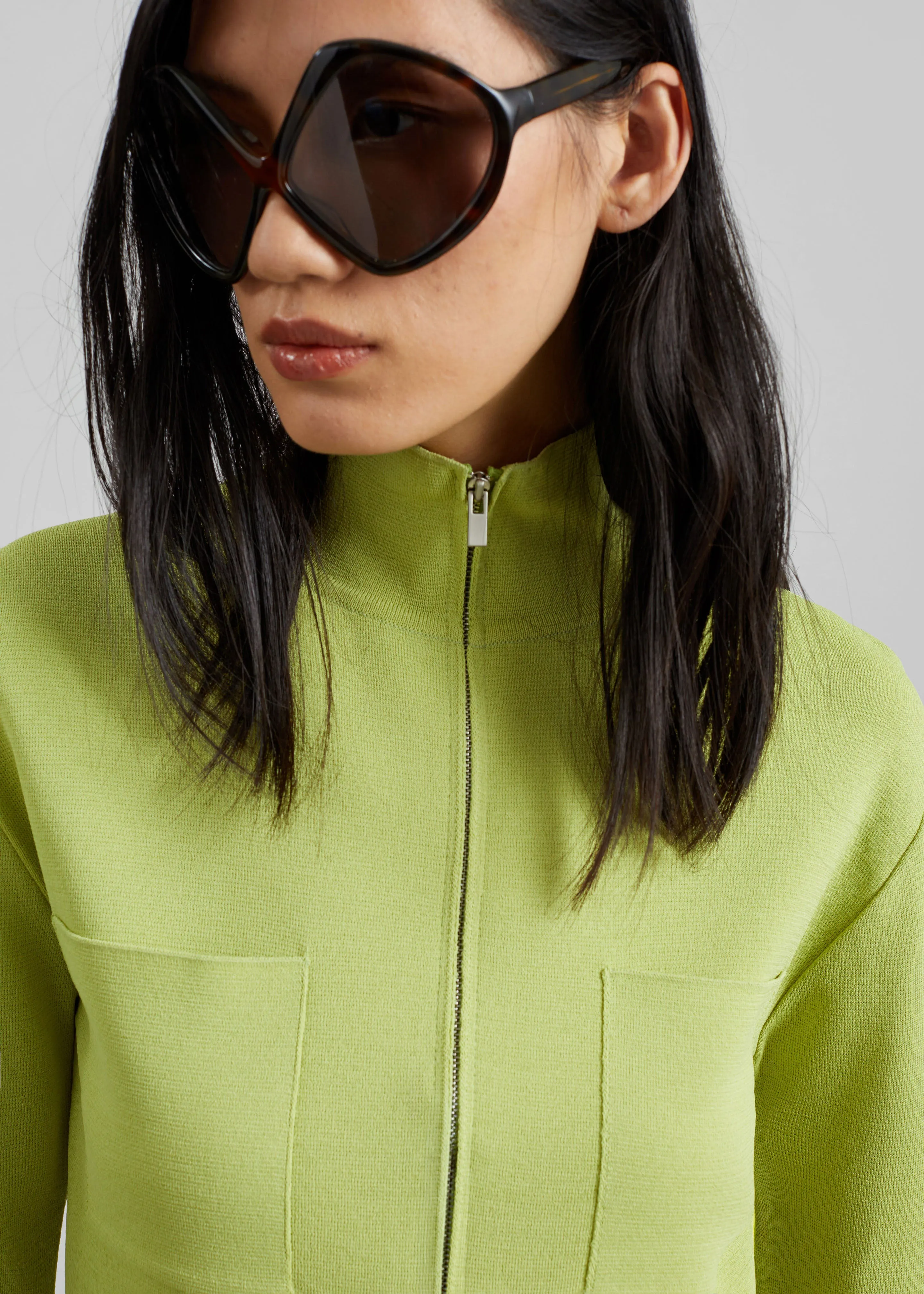 Juilly Knit Zip Cardigan - Lime sold by Frankie Shop product image thumbnail 2