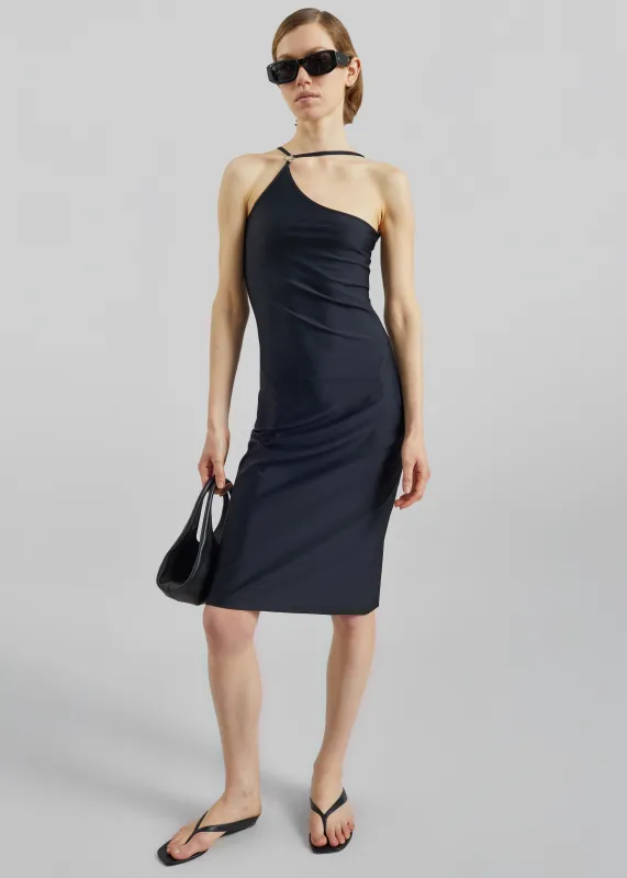 Coperni C-Logo One Shoulder Dress - Black made by Coperni Paris