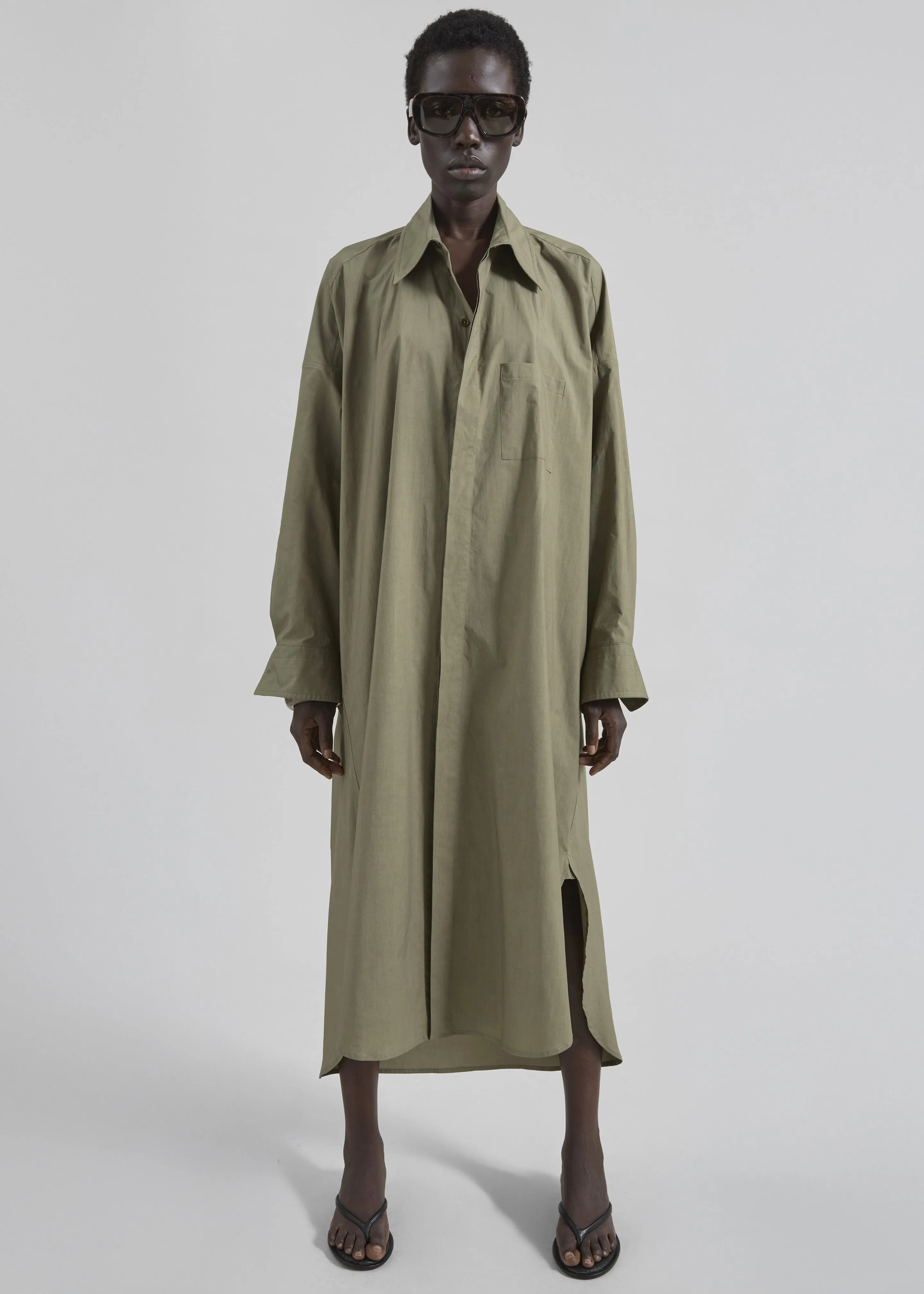 Bloom Organic Cotton Shirt Dress - Olive sold by Frankie Shop product image thumbnail 3