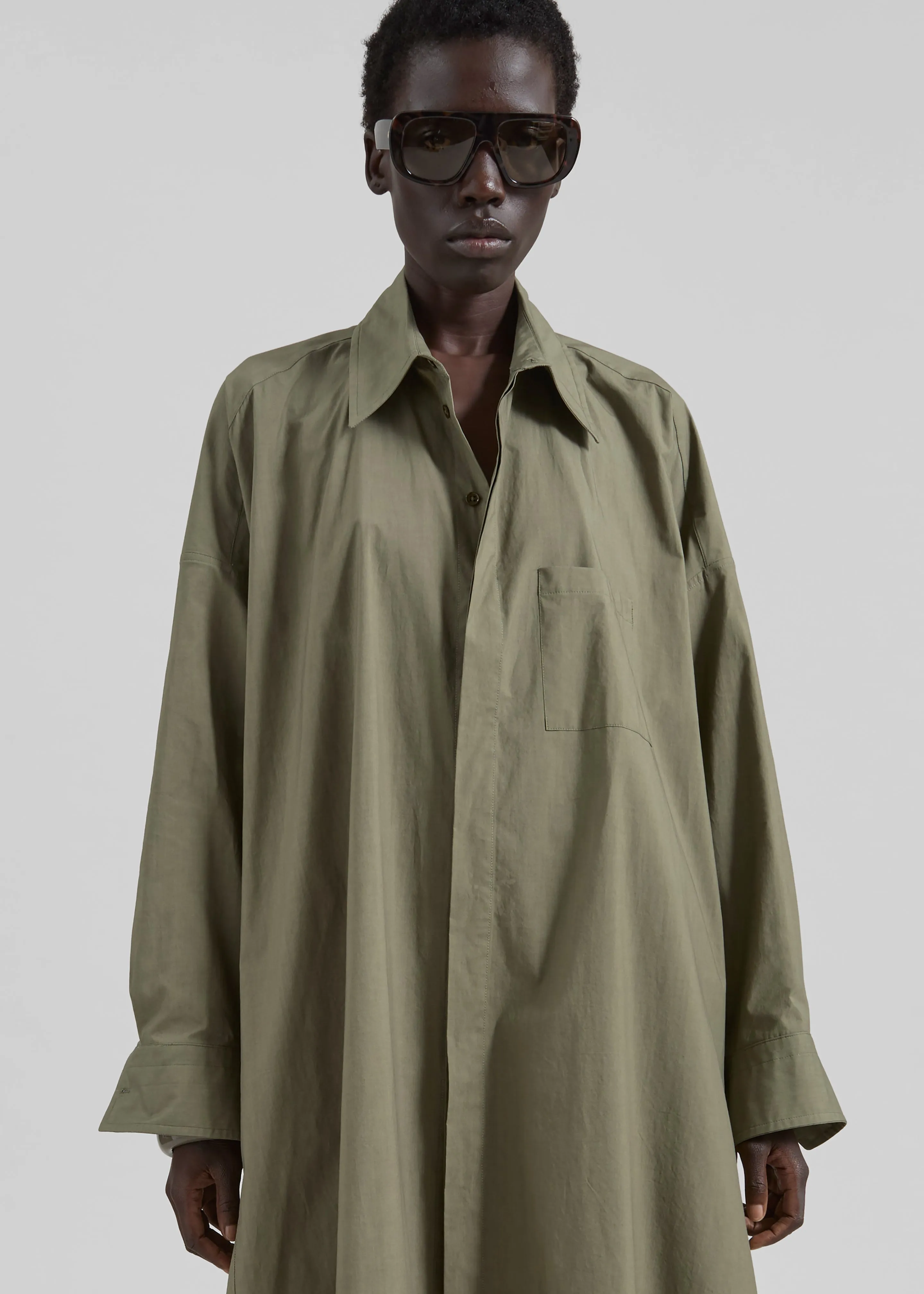 Bloom Organic Cotton Shirt Dress - Olive sold by Frankie Shop product image thumbnail 4