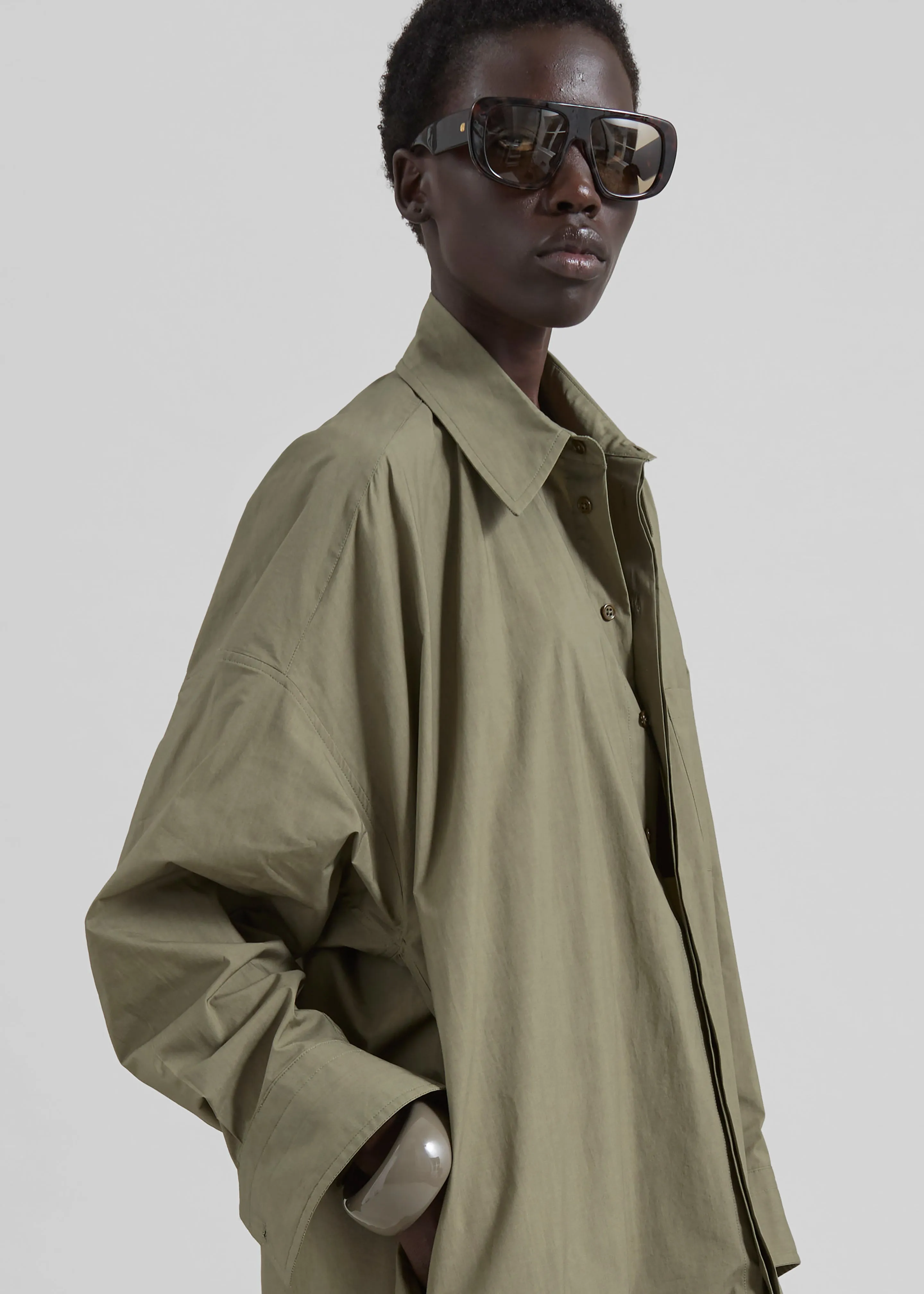 Bloom Organic Cotton Shirt Dress - Olive sold by Frankie Shop product image thumbnail 2