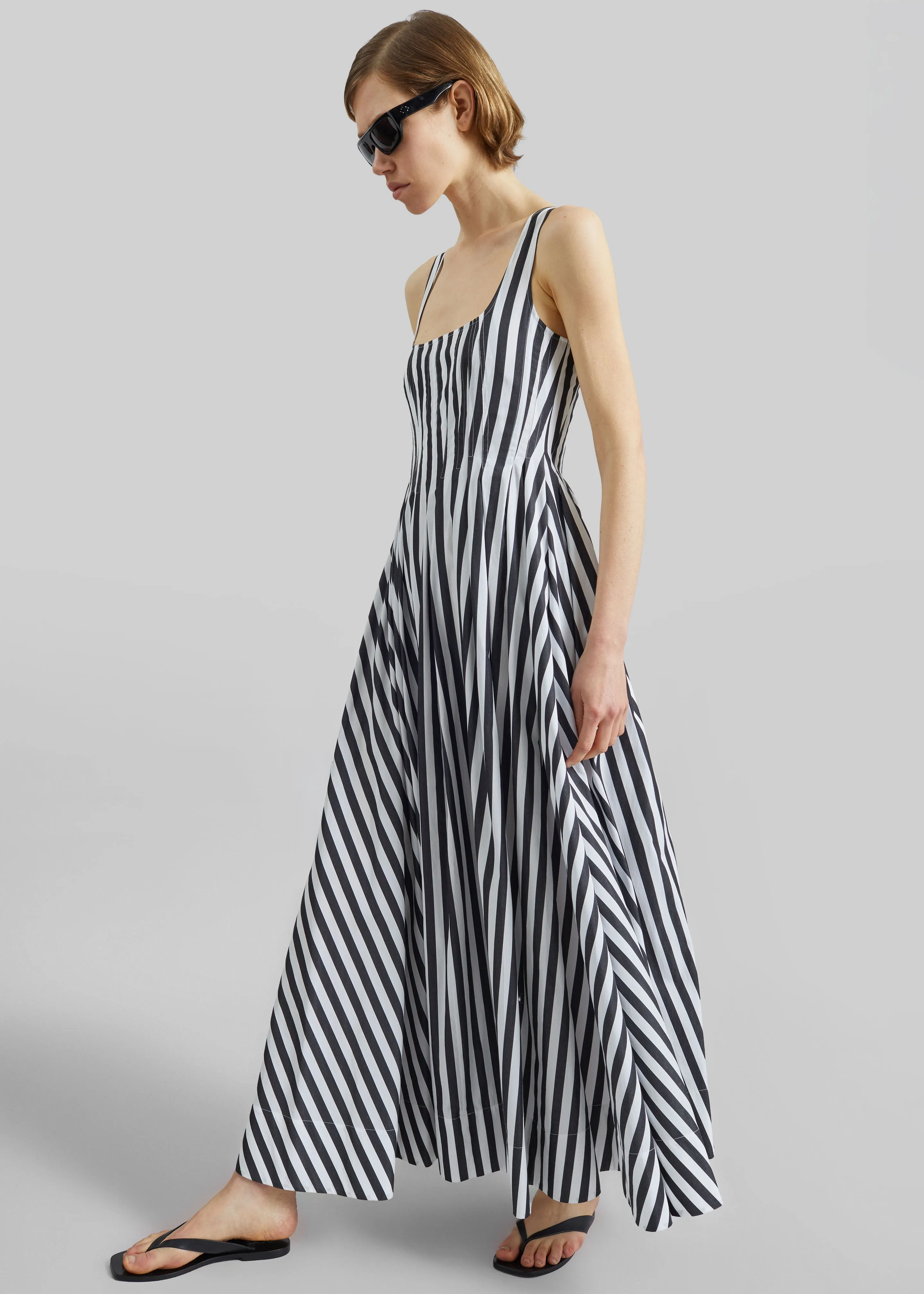 Sportmax Filmato Long Cotton Poplin Dress - Black/White sold by Frankie Shop product image thumbnail 5