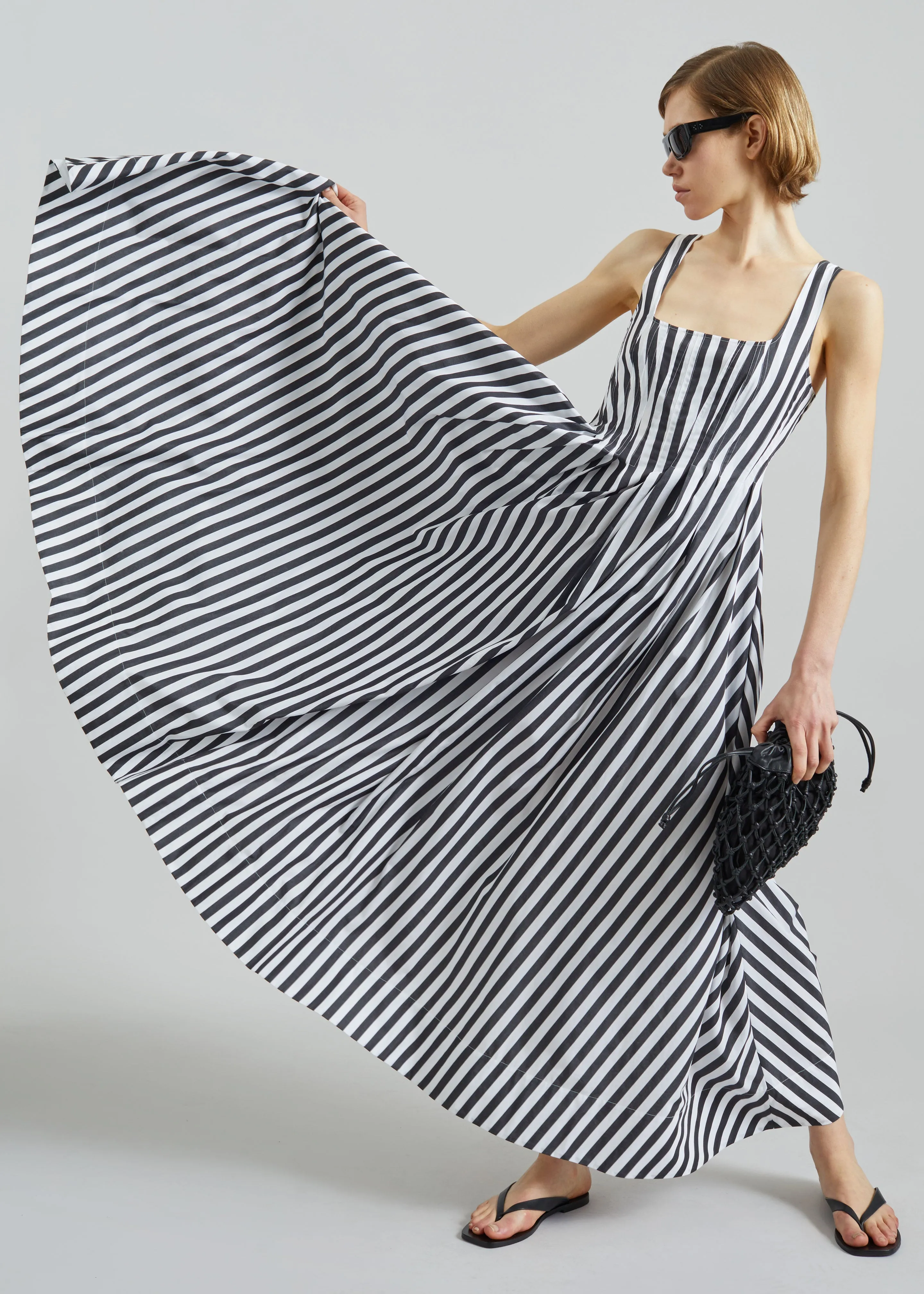 Sportmax Filmato Long Cotton Poplin Dress - Black/White sold by Frankie Shop product image thumbnail 2