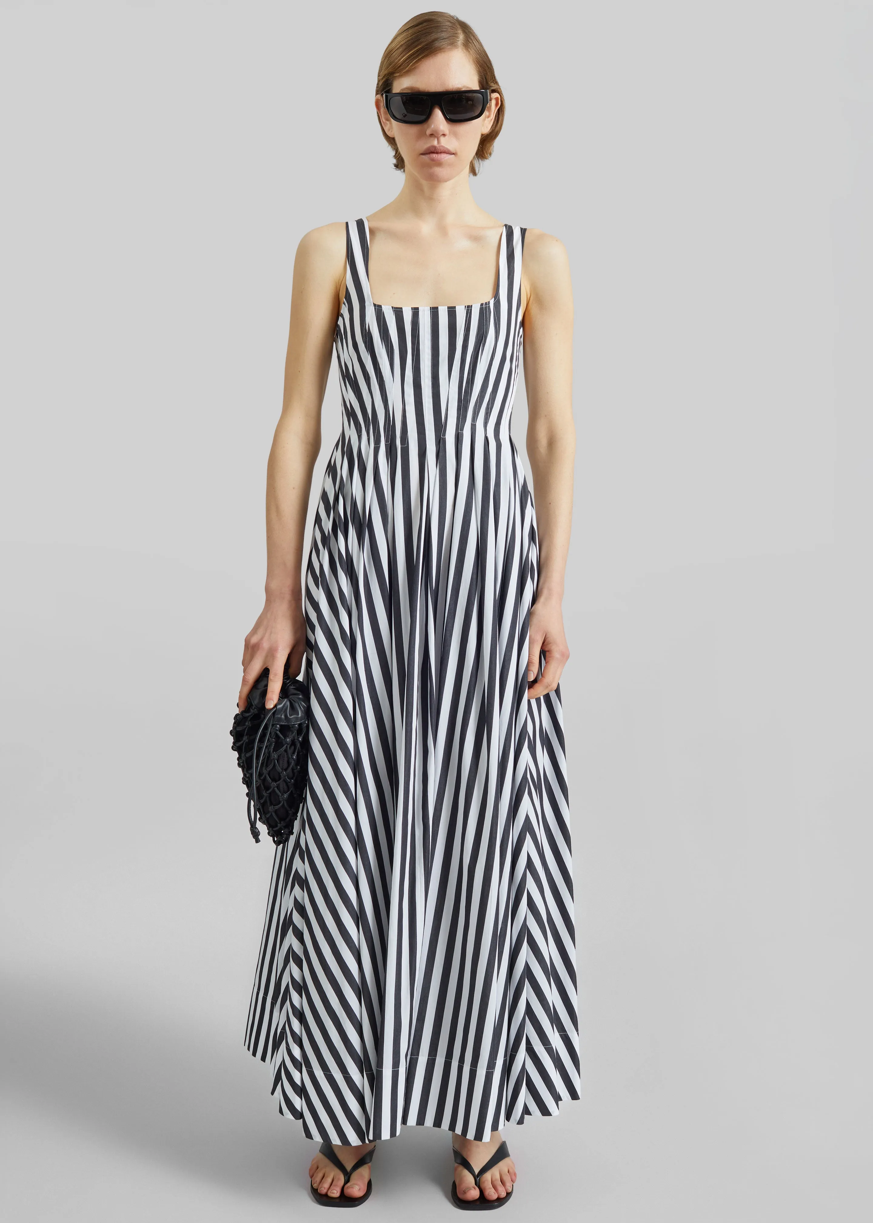 Sportmax Filmato Long Cotton Poplin Dress - Black/White sold by Frankie Shop product image thumbnail 3