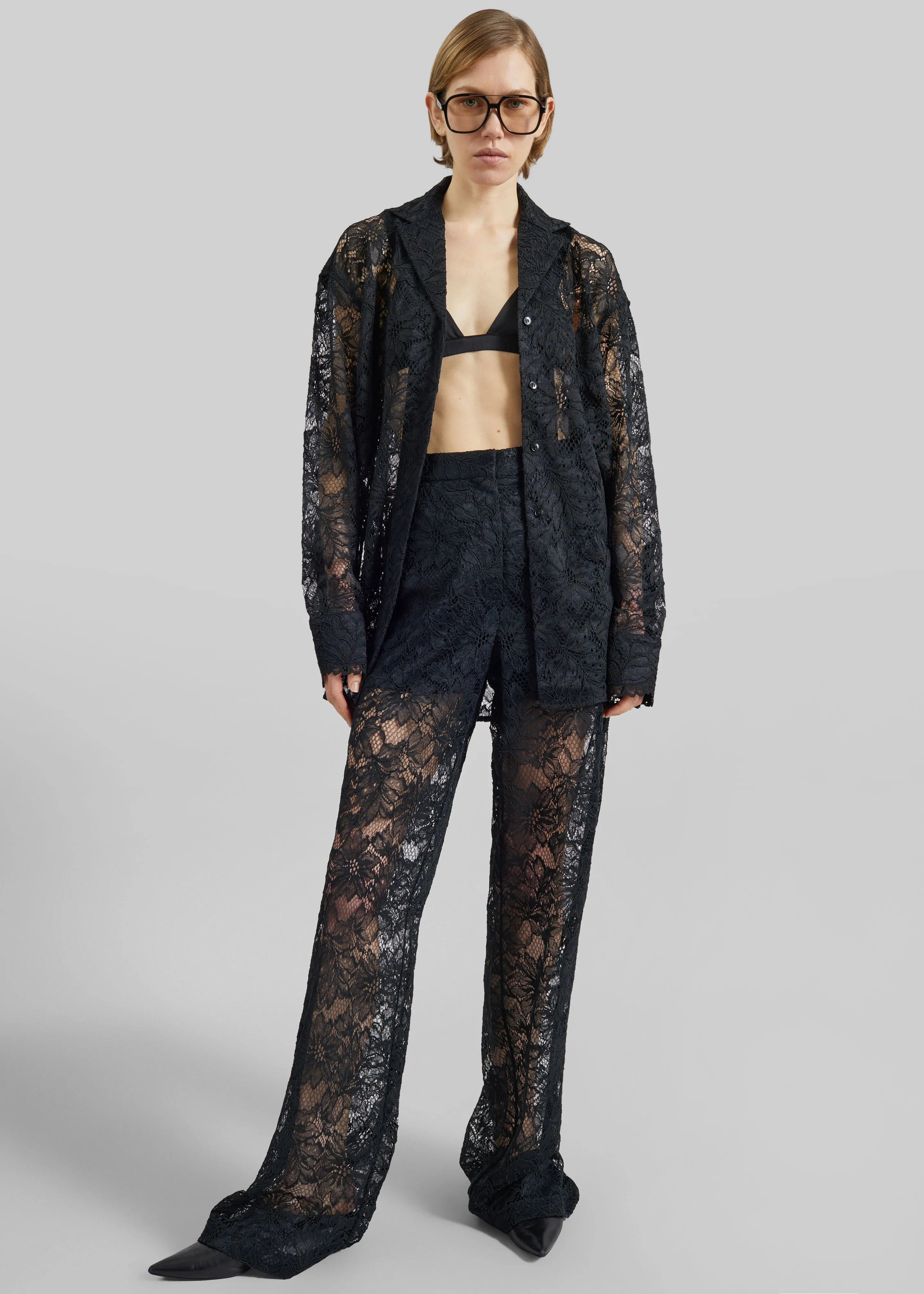 Sportmax Cachi Floral Lace Shirt - Black sold by Frankie Shop product image thumbnail 5