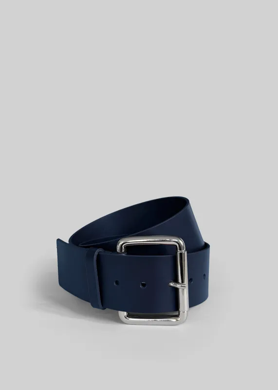 Marty Leather Belt - Navy made by Frankie Shop