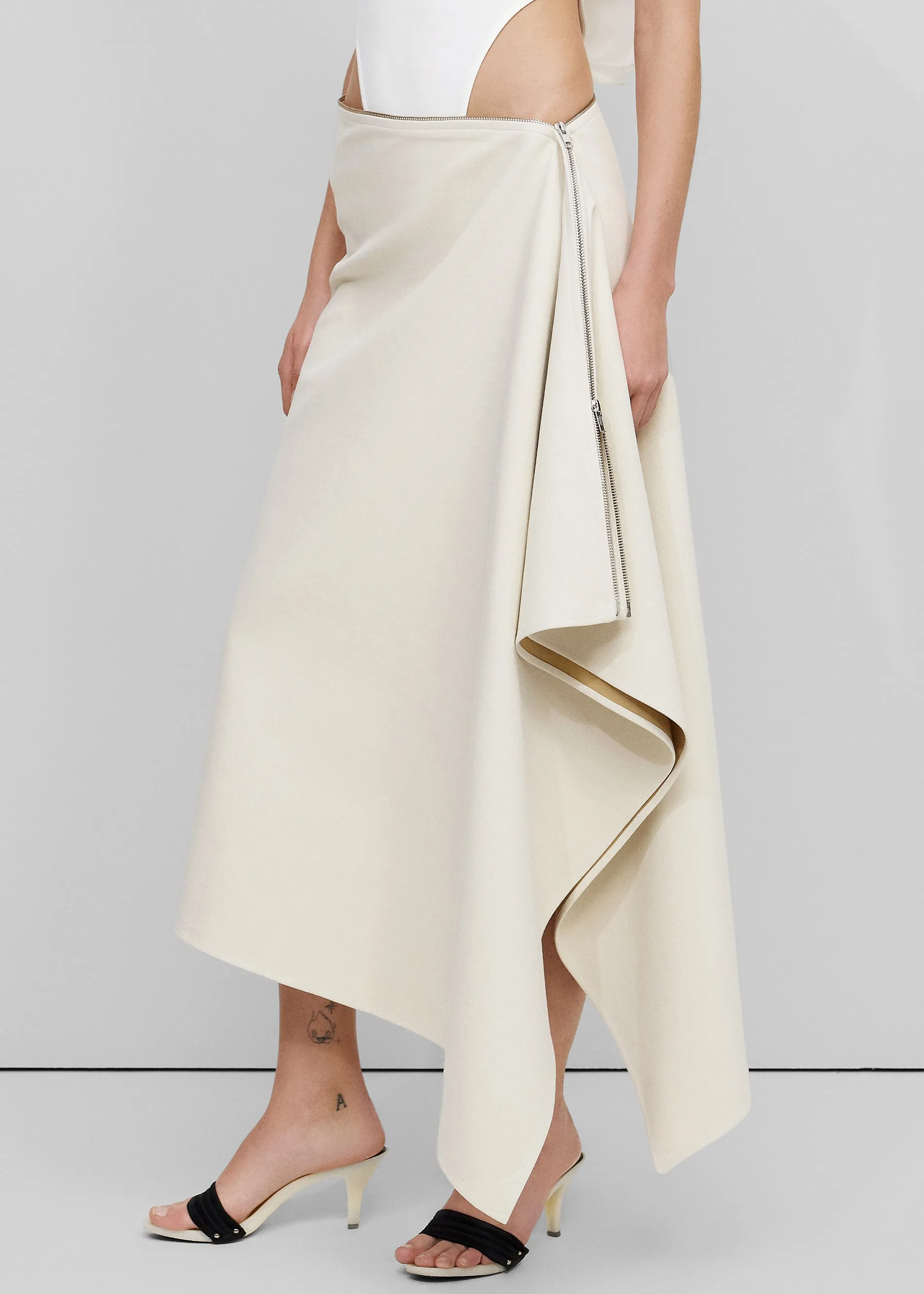 Bevza Canvas Long Skirt - Cream sold by Frankie Shop