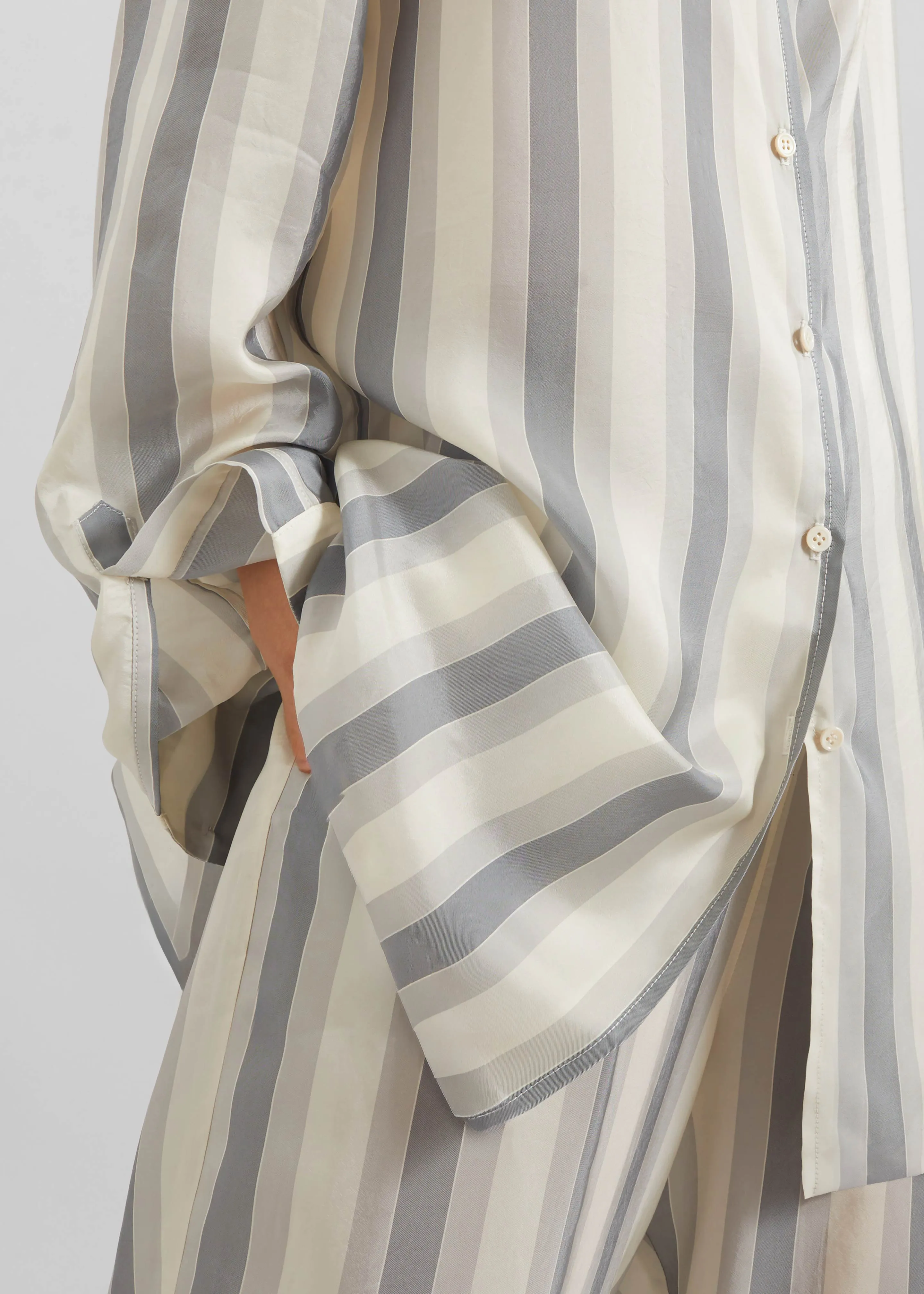 Peri Fluid Shirt - White/Grey Stripe sold by Frankie Shop product image thumbnail 3