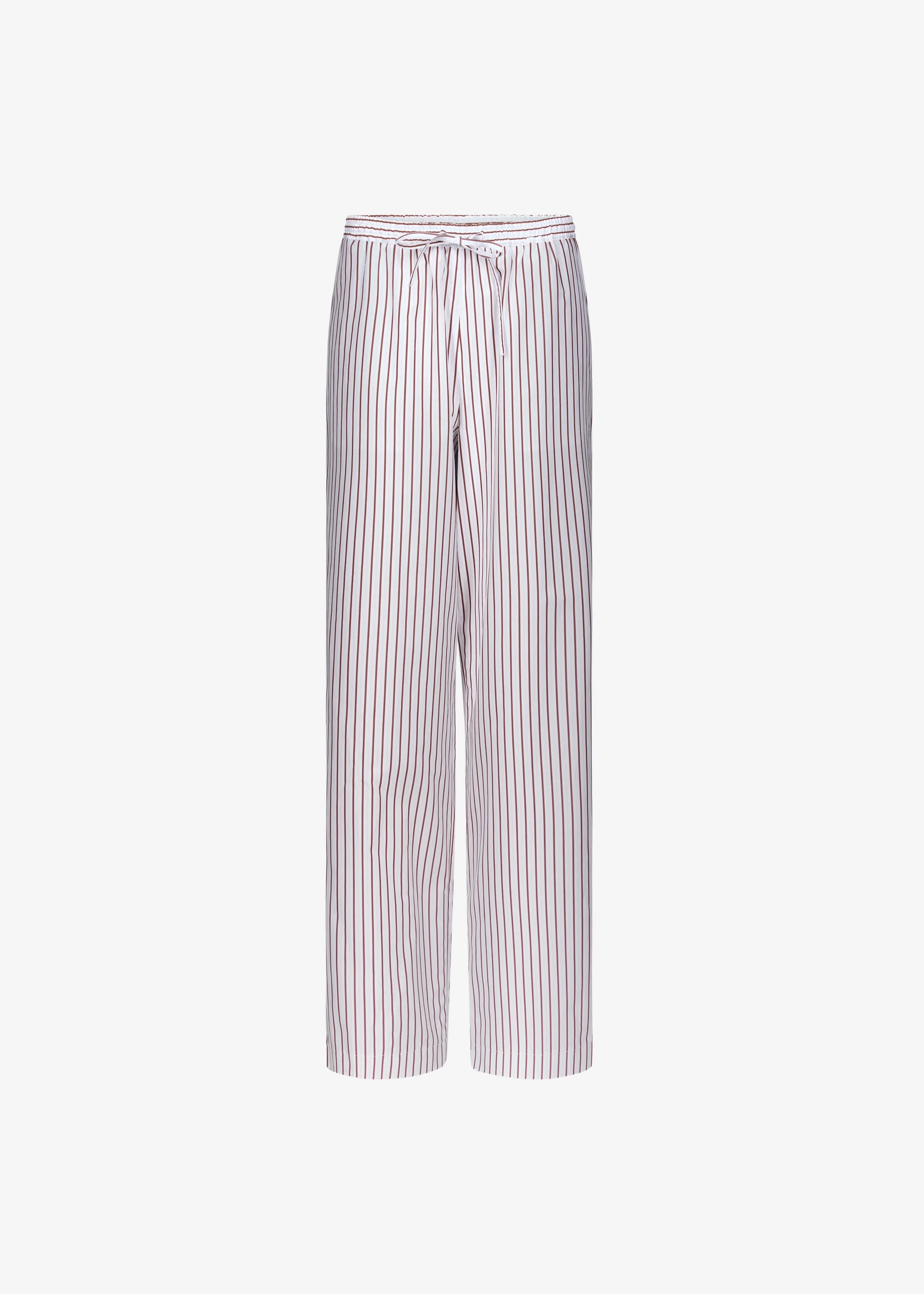 Loulou de Saison Cisco Striped Cotton Trousers - Dark Red/Light Blue sold by Frankie Shop product image thumbnail 5