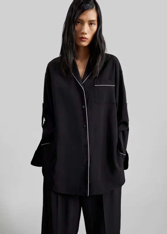 Sportmax Cocco Satin Overshirt - Black made by Sportmax