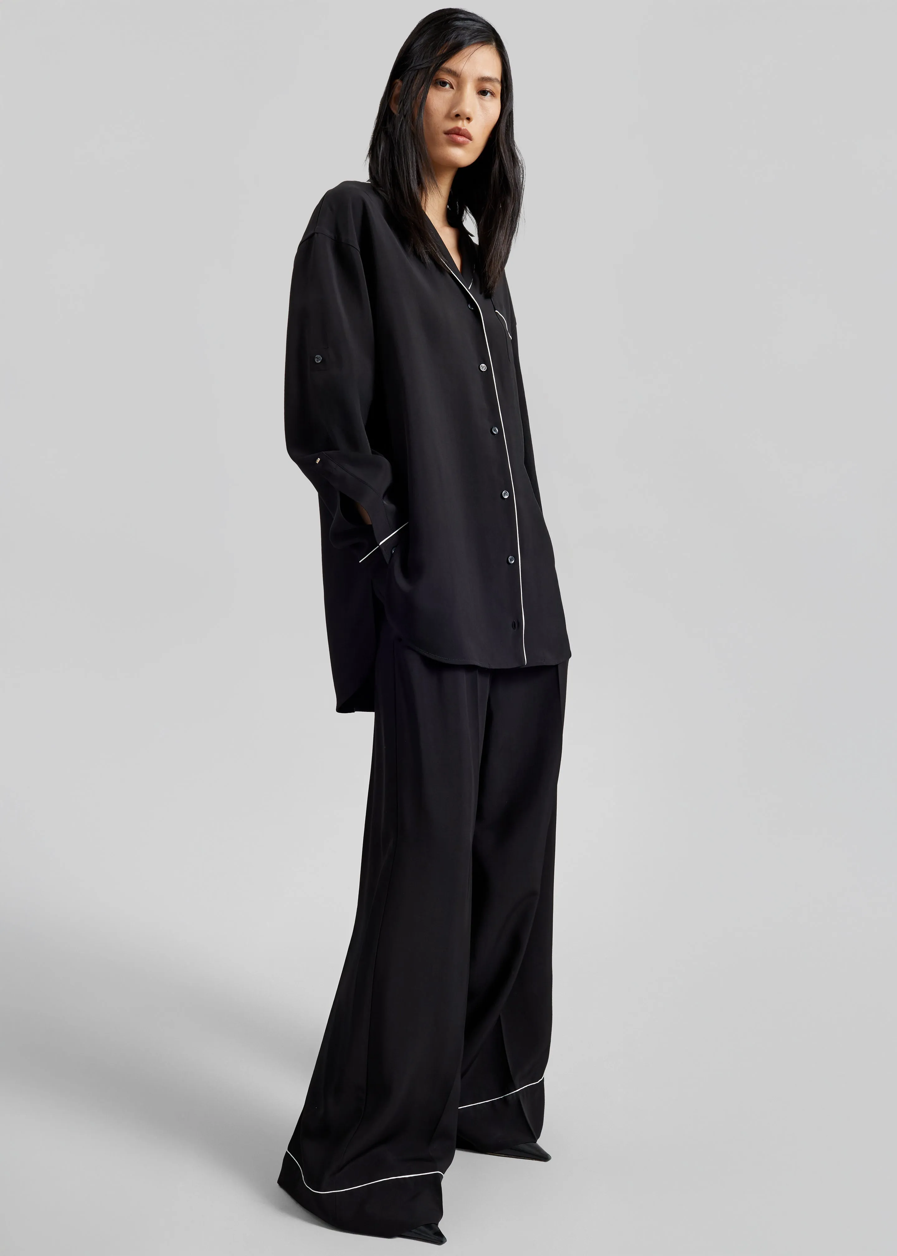 Sportmax Rivetto Satin Joggers - Black sold by Frankie Shop