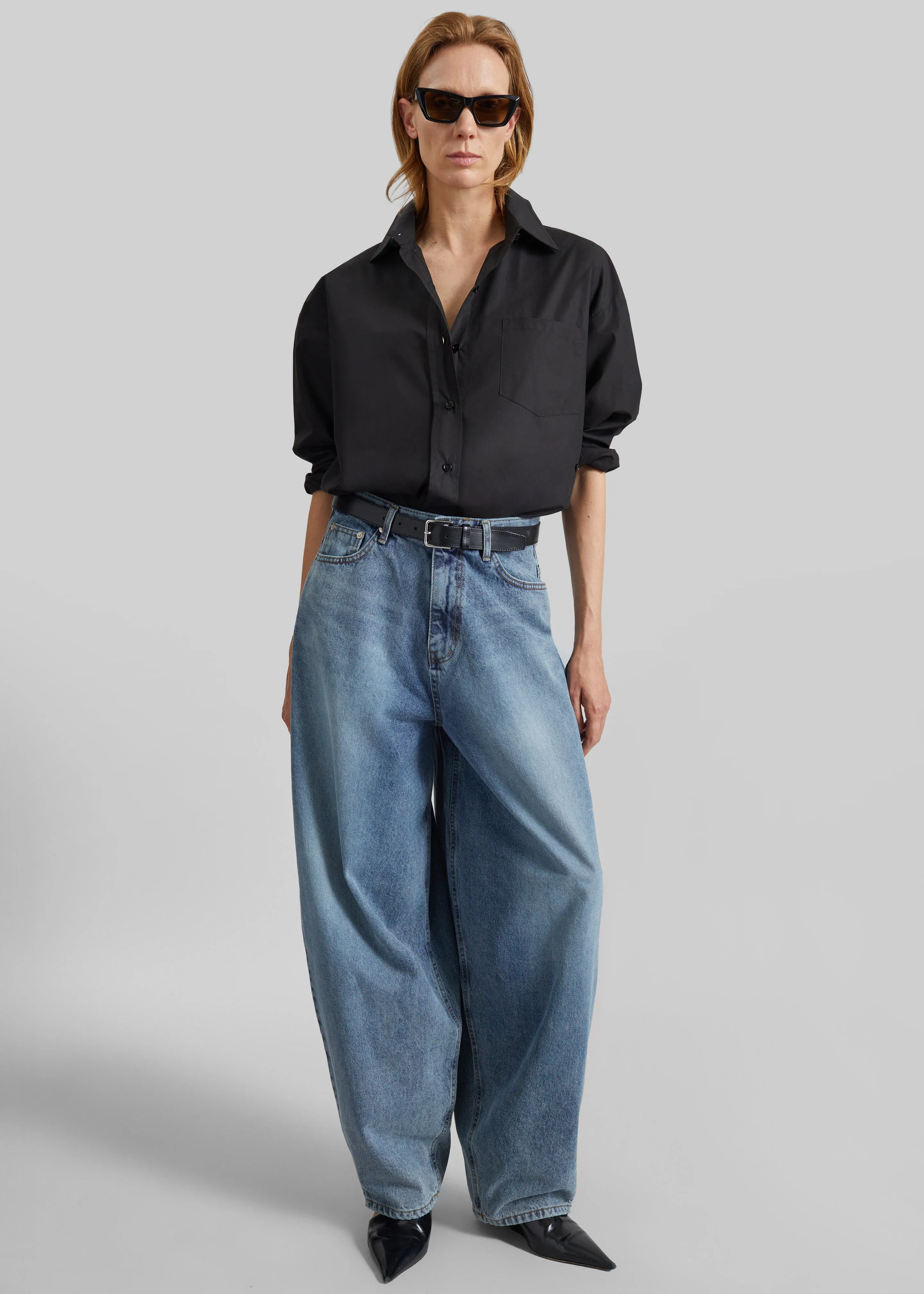 Elga Barrel Leg Jeans - Medium Wash sold by Frankie Shop