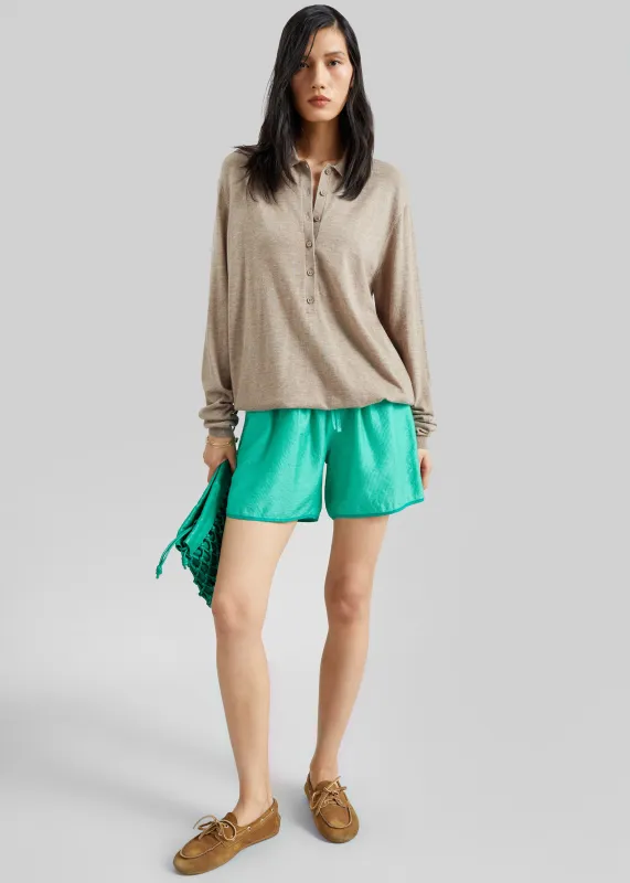Coria Boxer Shorts - Green Stripe made by Frankie Shop