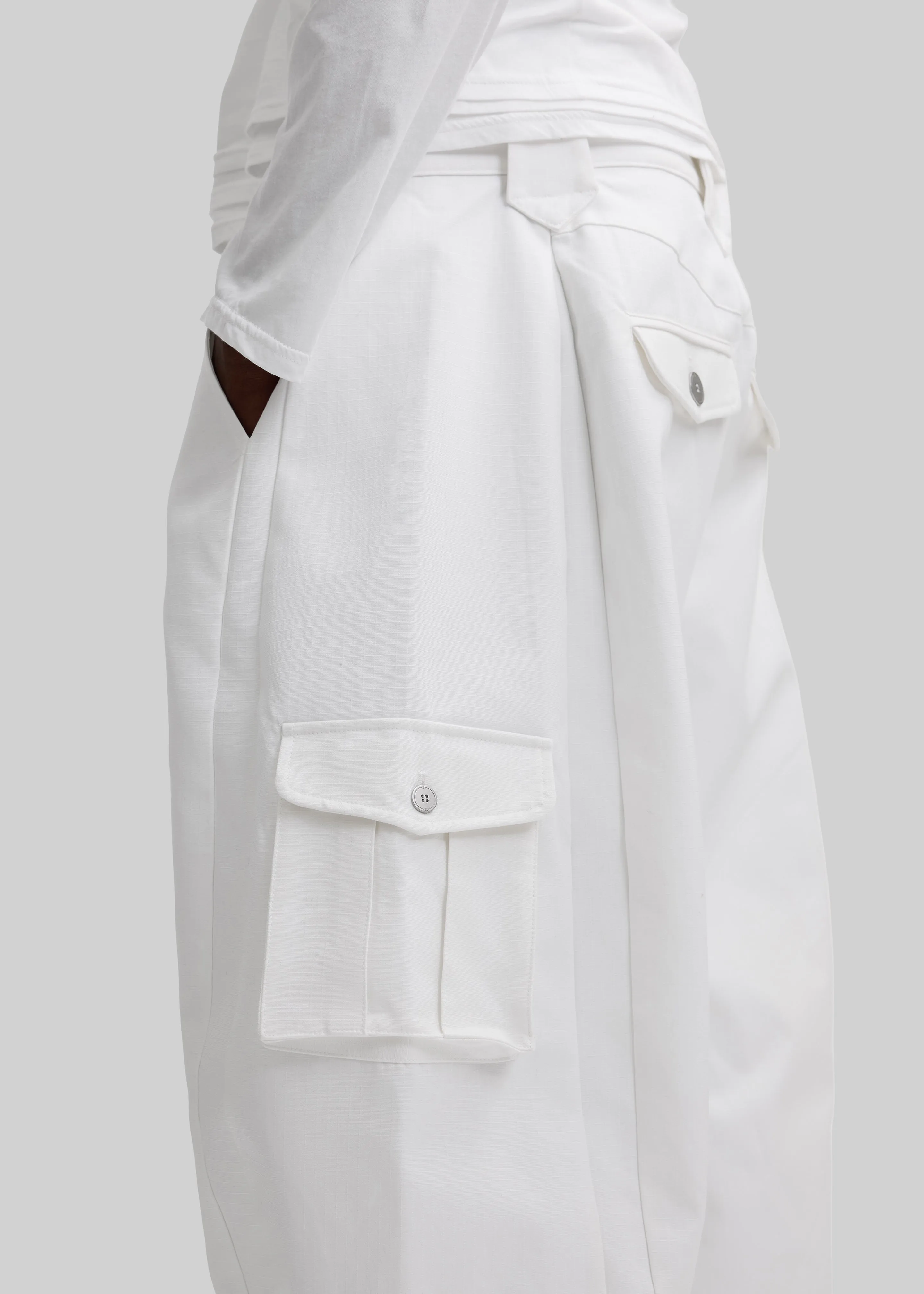 Pieces Uniques Le Cargo Pants Emin - White Wash sold by Frankie Shop product image thumbnail 4