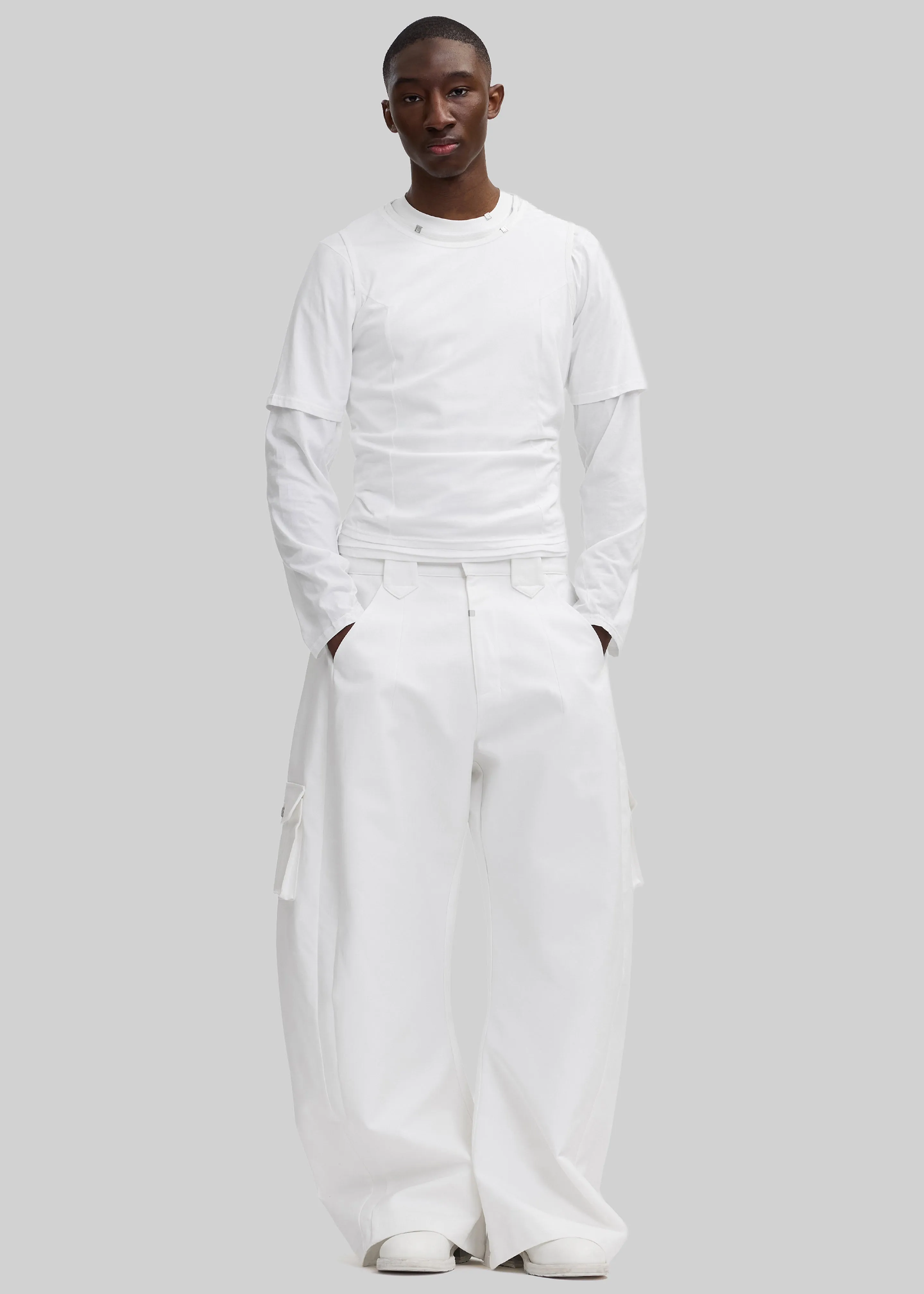 Pieces Uniques Le Cargo Pants Emin - White Wash sold by Frankie Shop product image thumbnail 3