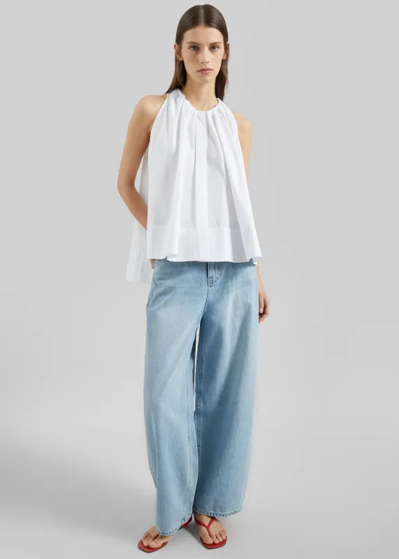 CO Gathered Tunic Shirt - White made by CO