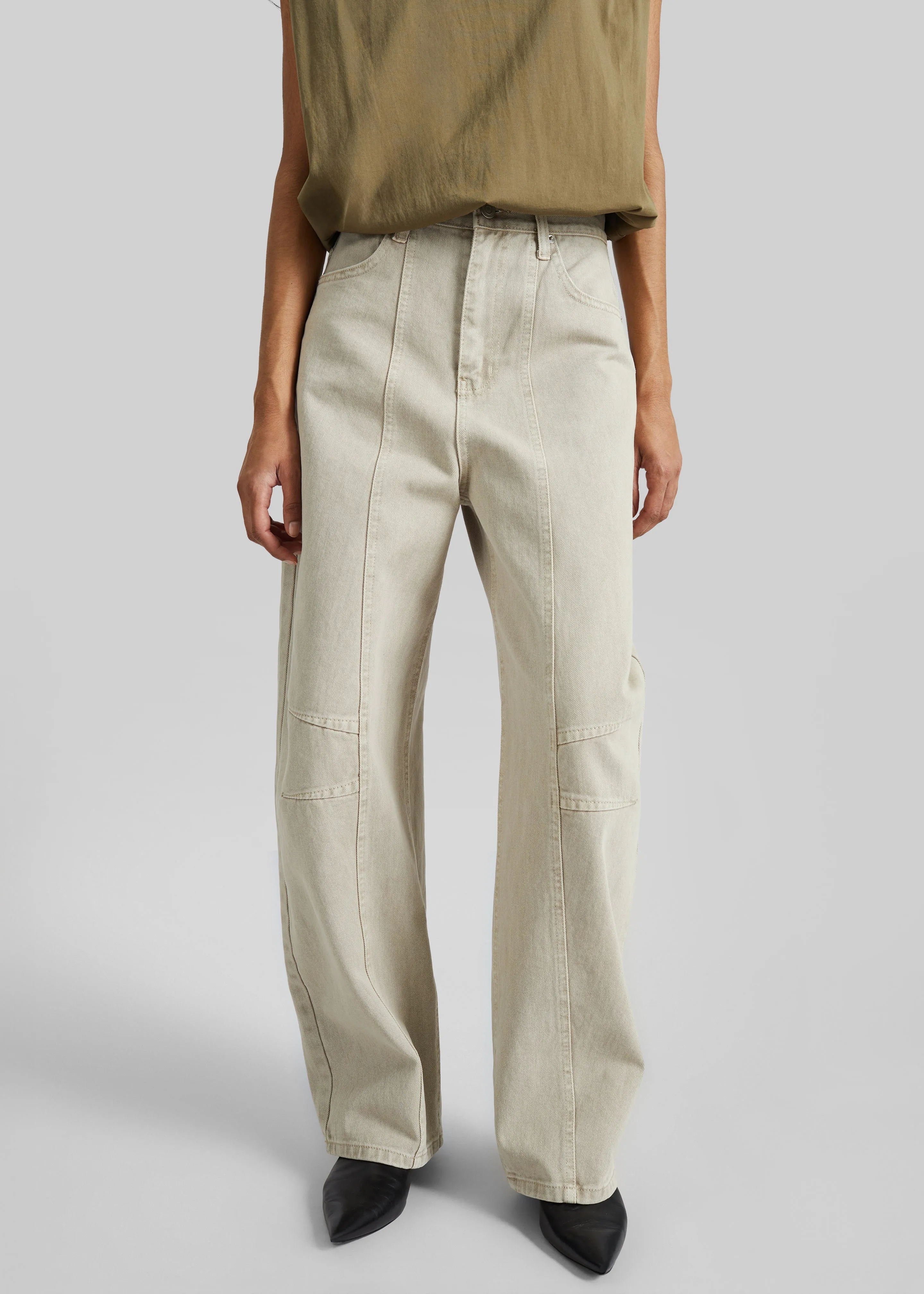 Idre Barrel Leg Jeans - Beige sold by Frankie Shop product image thumbnail 2