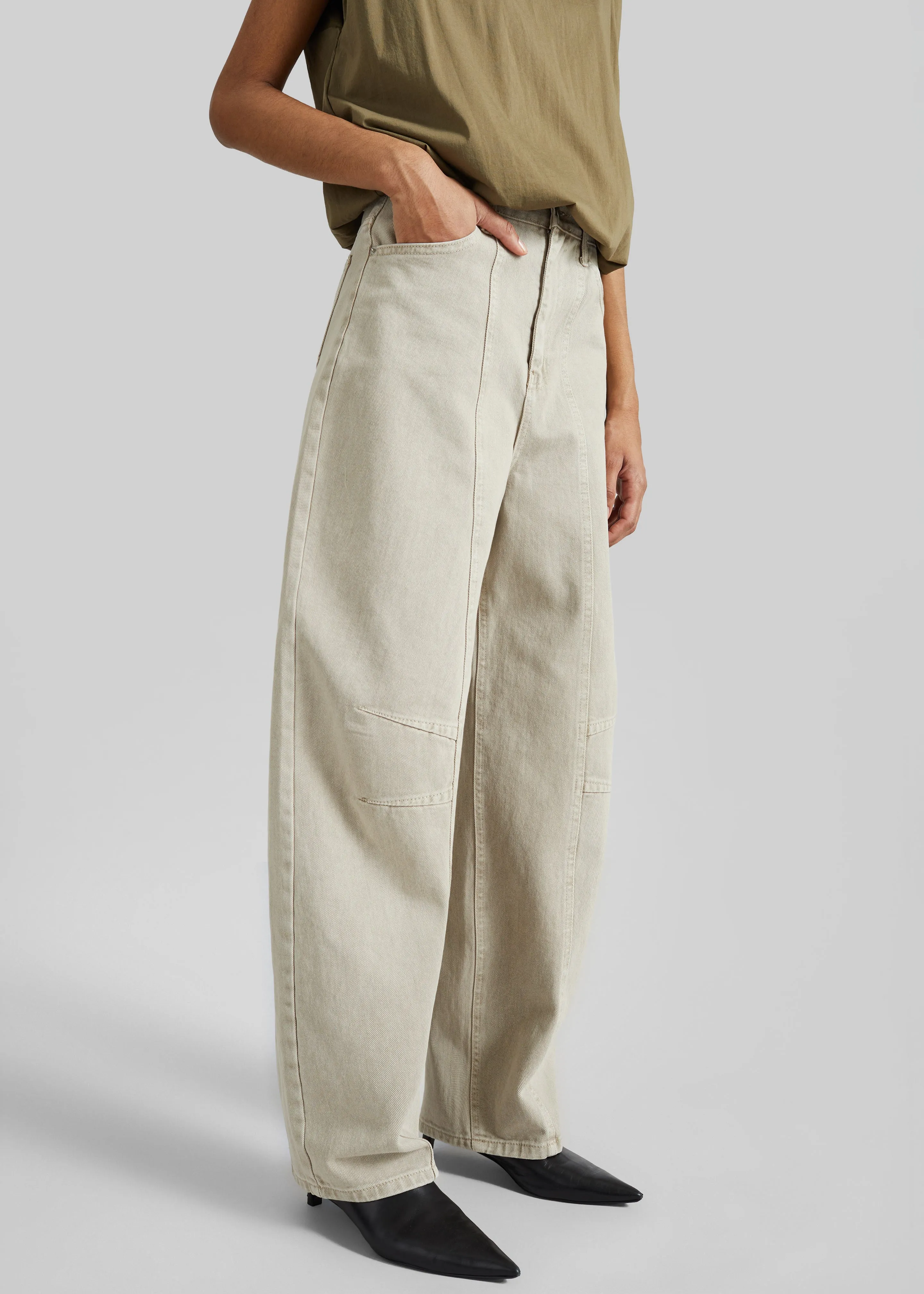Idre Barrel Leg Jeans - Beige sold by Frankie Shop product image thumbnail 4