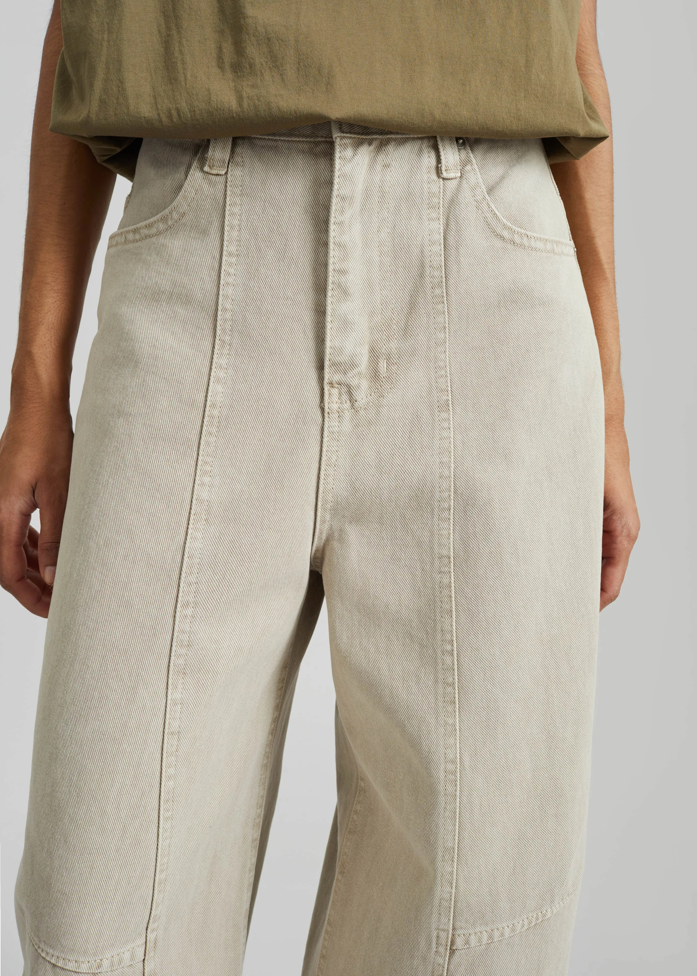 Idre Barrel Leg Jeans - Beige sold by Frankie Shop product image thumbnail 3