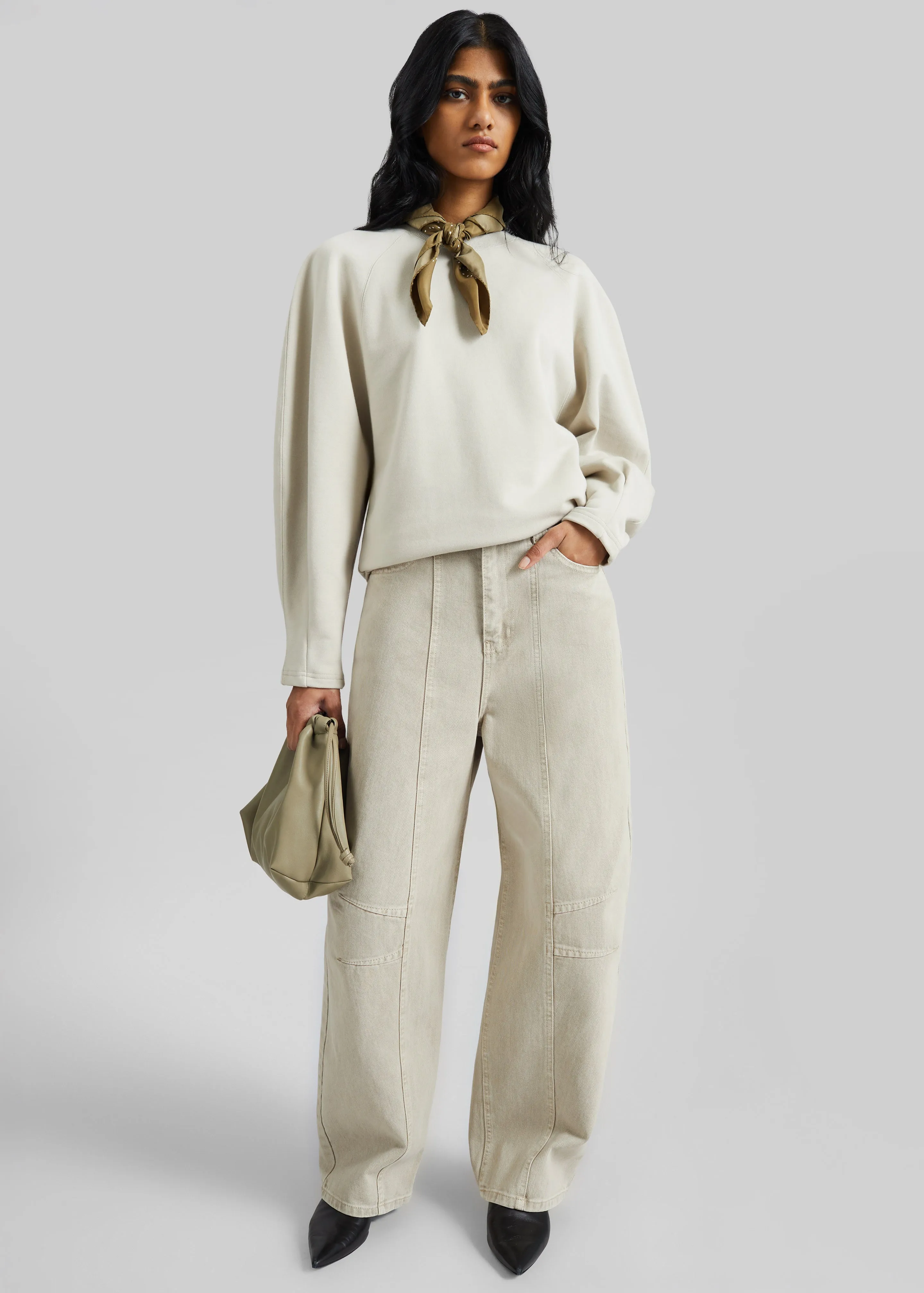 Idre Barrel Leg Jeans - Beige sold by Frankie Shop product image thumbnail 5