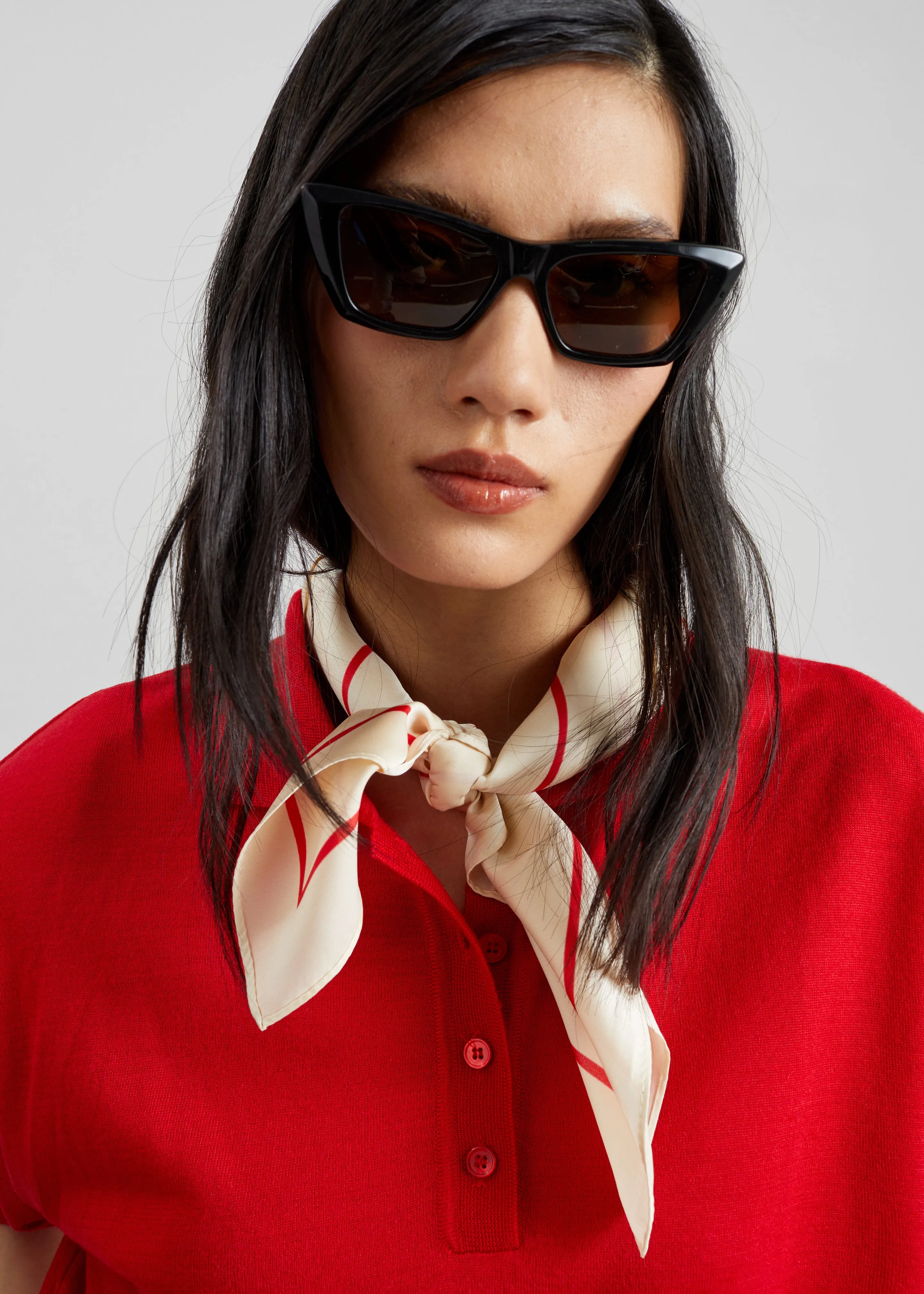 Avallon Padded Knit Polo - Red sold by Frankie Shop product image thumbnail 4