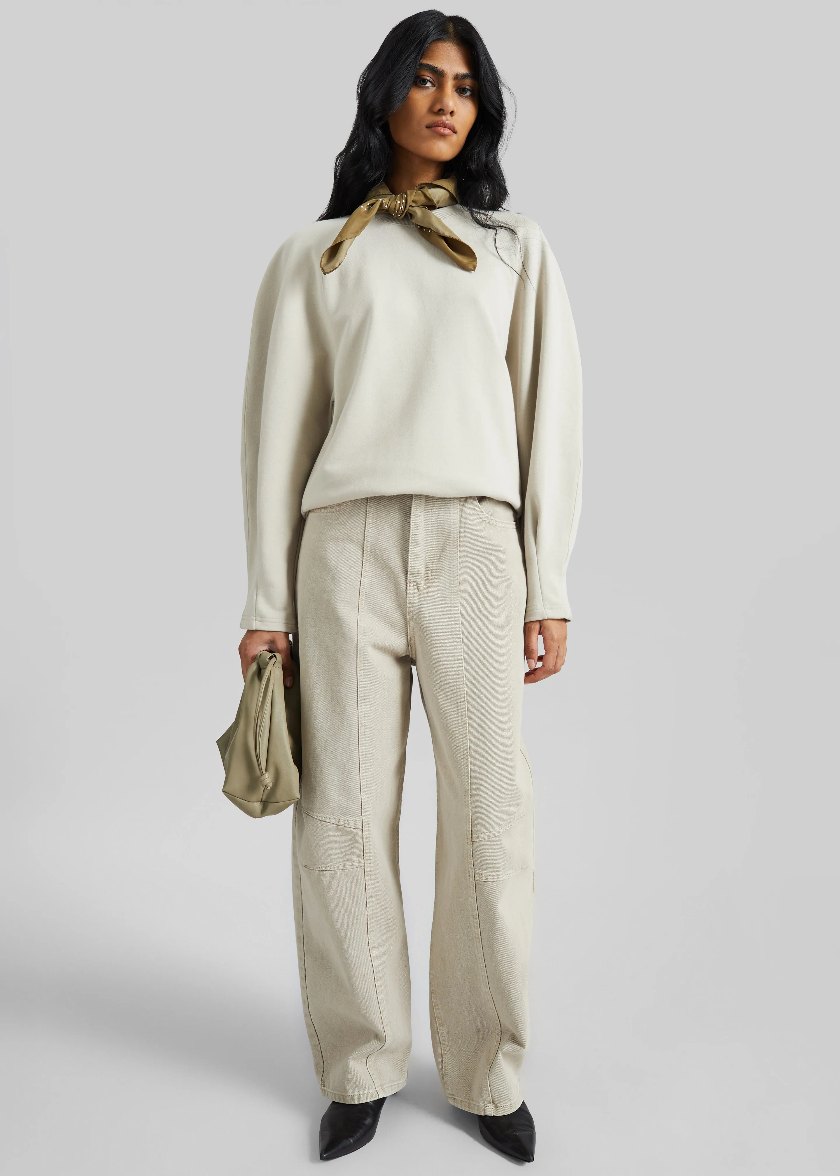 Kenitra Balloon Sleeve Sweatshirt - Beige sold by Frankie Shop product image thumbnail 5