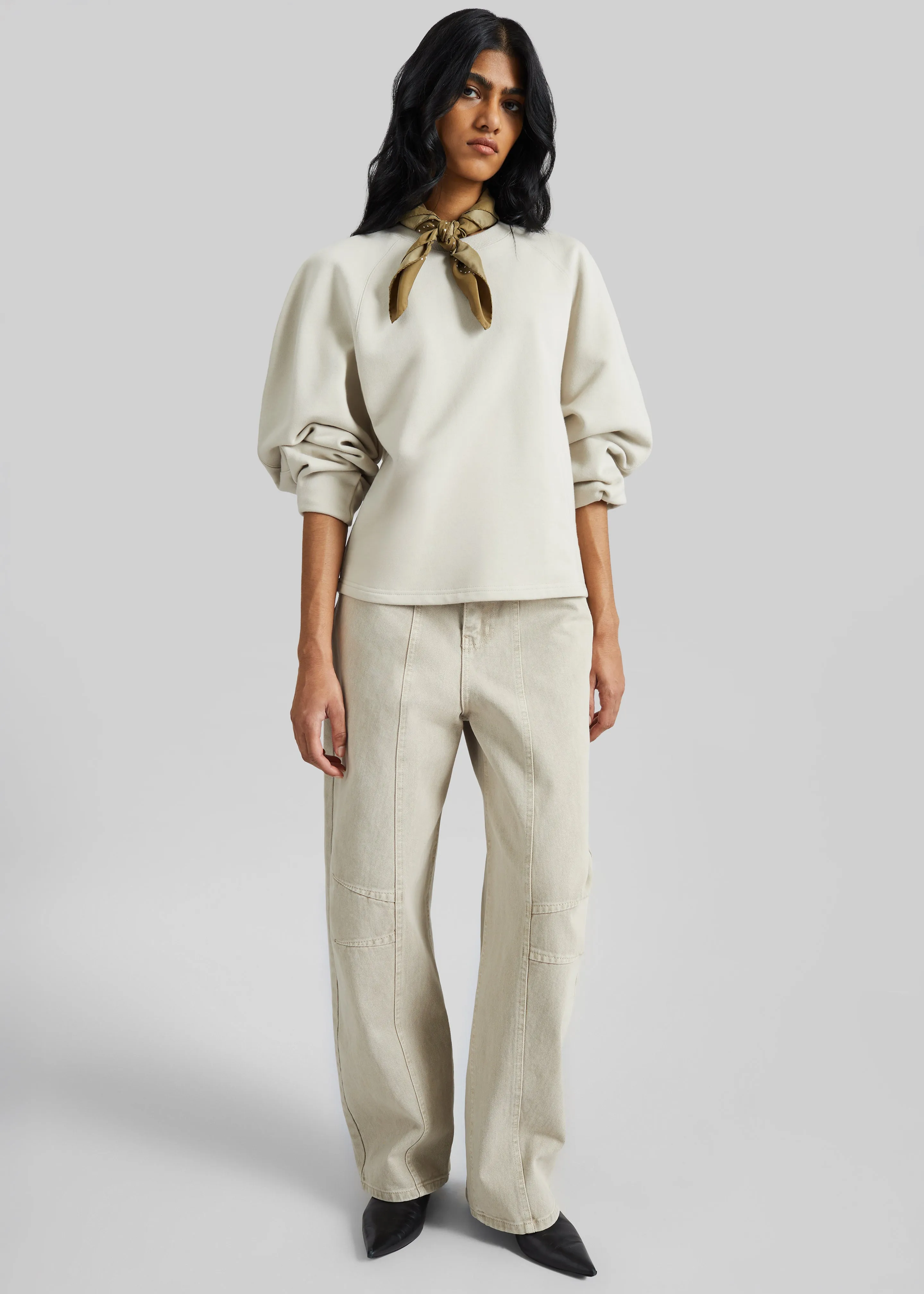 Kenitra Balloon Sleeve Sweatshirt - Beige sold by Frankie Shop product image thumbnail 4