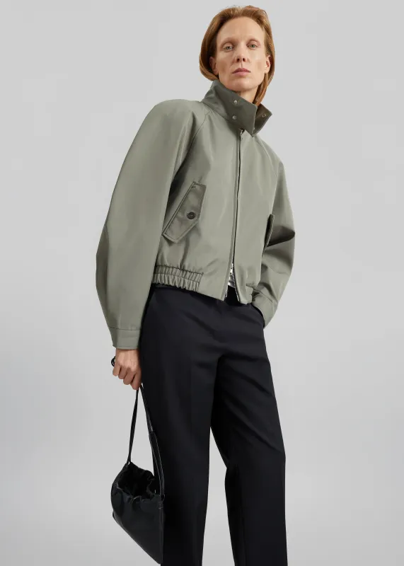 Rennes Curved Blouson Jacket - Sage made by Papermoon