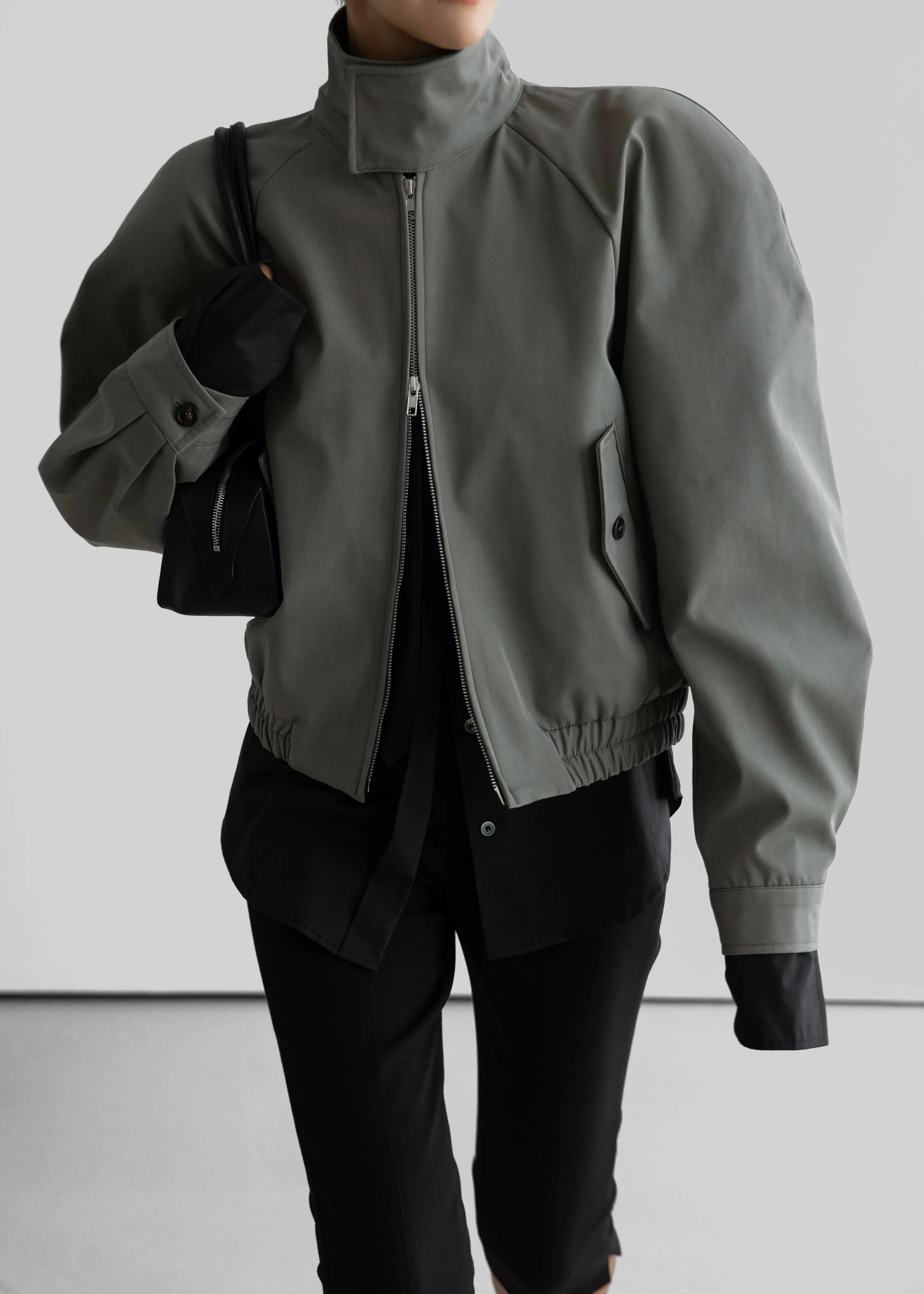 Rennes Curved Blouson Jacket - Sage sold by Frankie Shop product image thumbnail 4