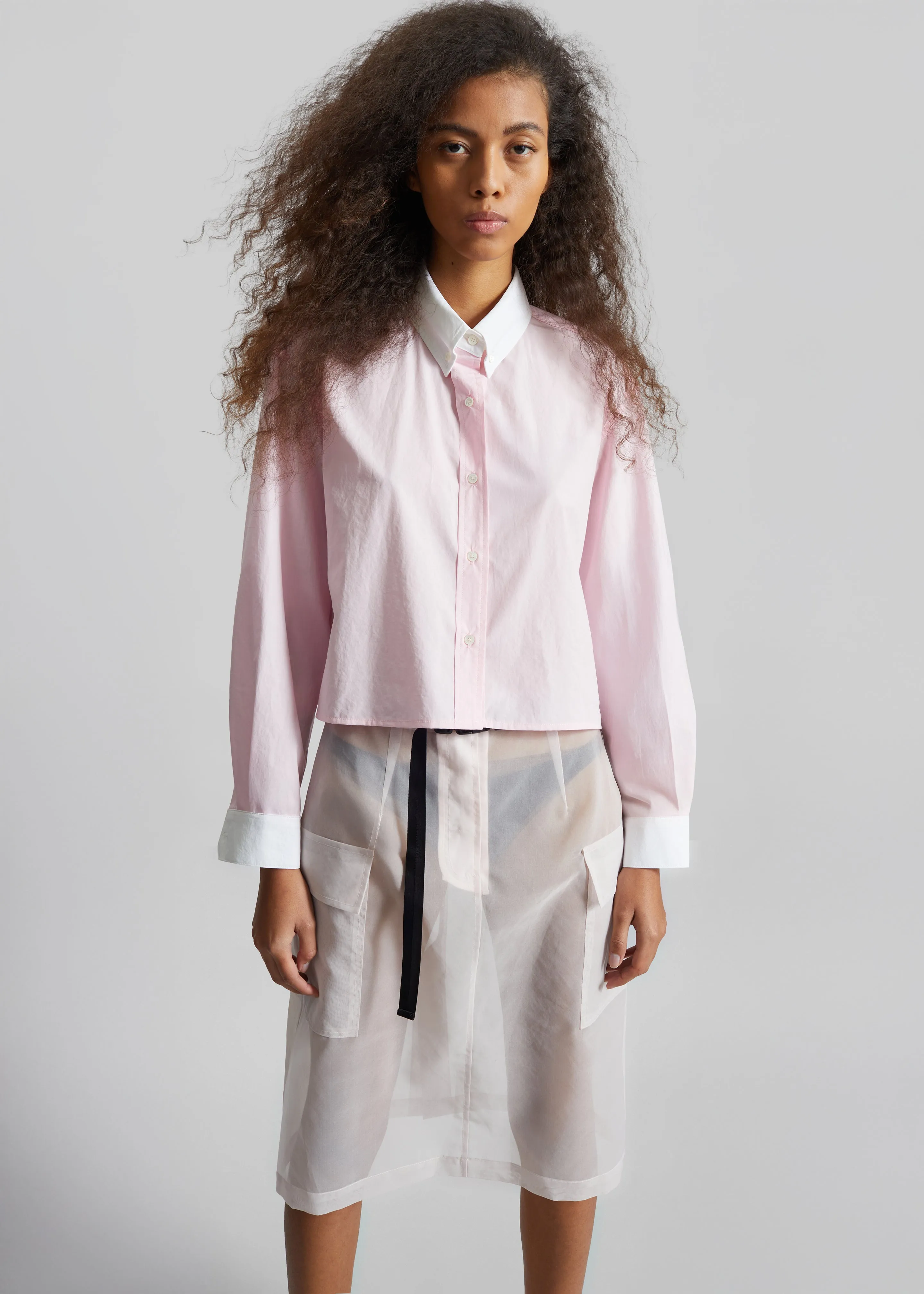 Aix Cropped Boxy Shirt - Pink sold by Frankie Shop product image thumbnail 3