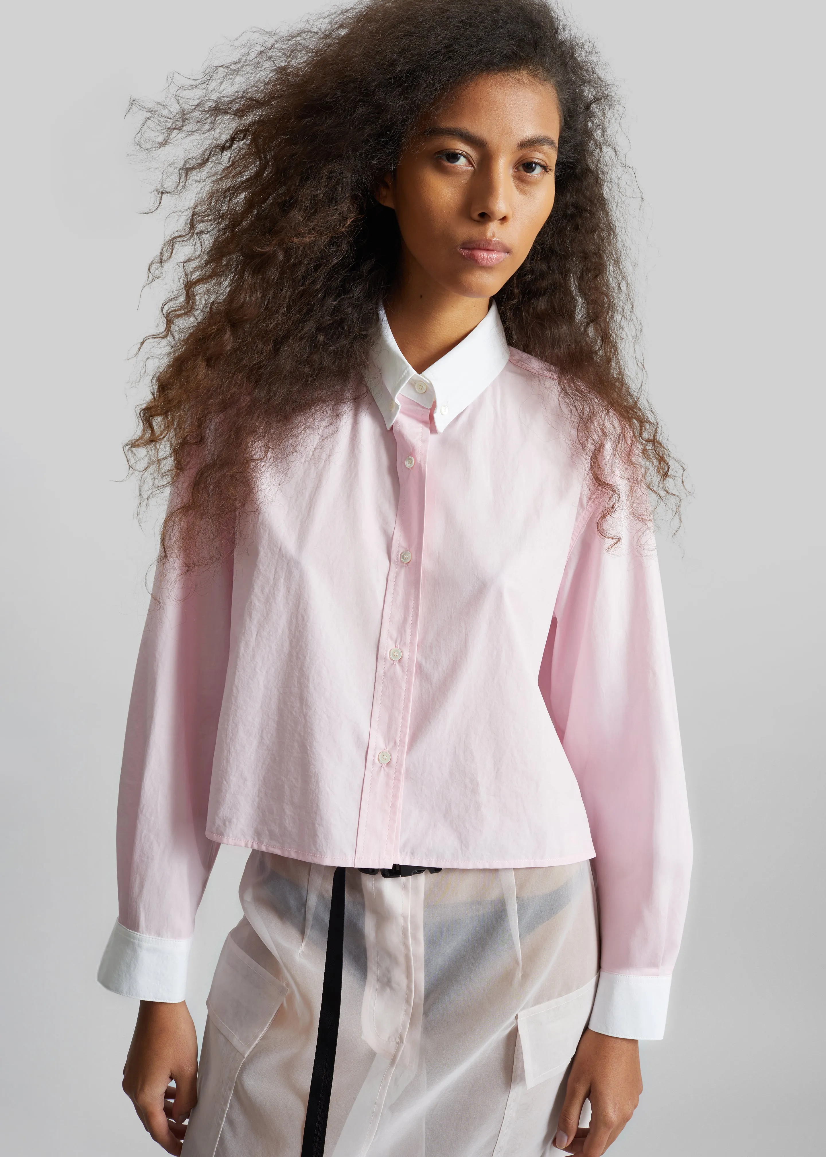 Aix Cropped Boxy Shirt - Pink sold by Frankie Shop product image thumbnail 4