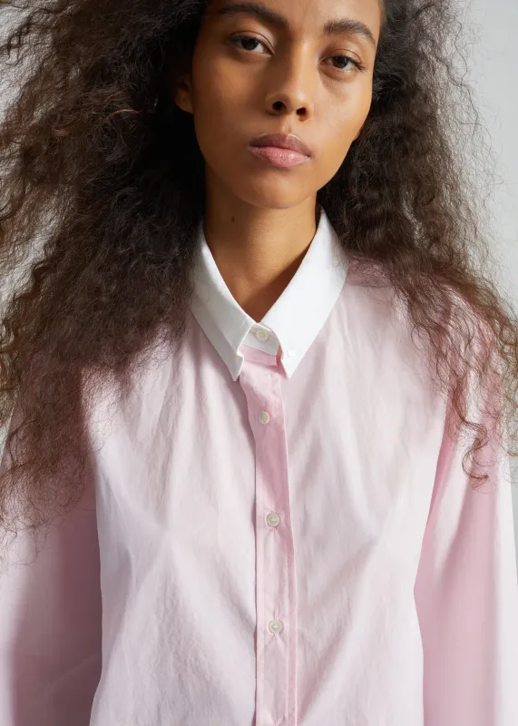 Aix Cropped Boxy Shirt - Pink made by Frankie Shop
