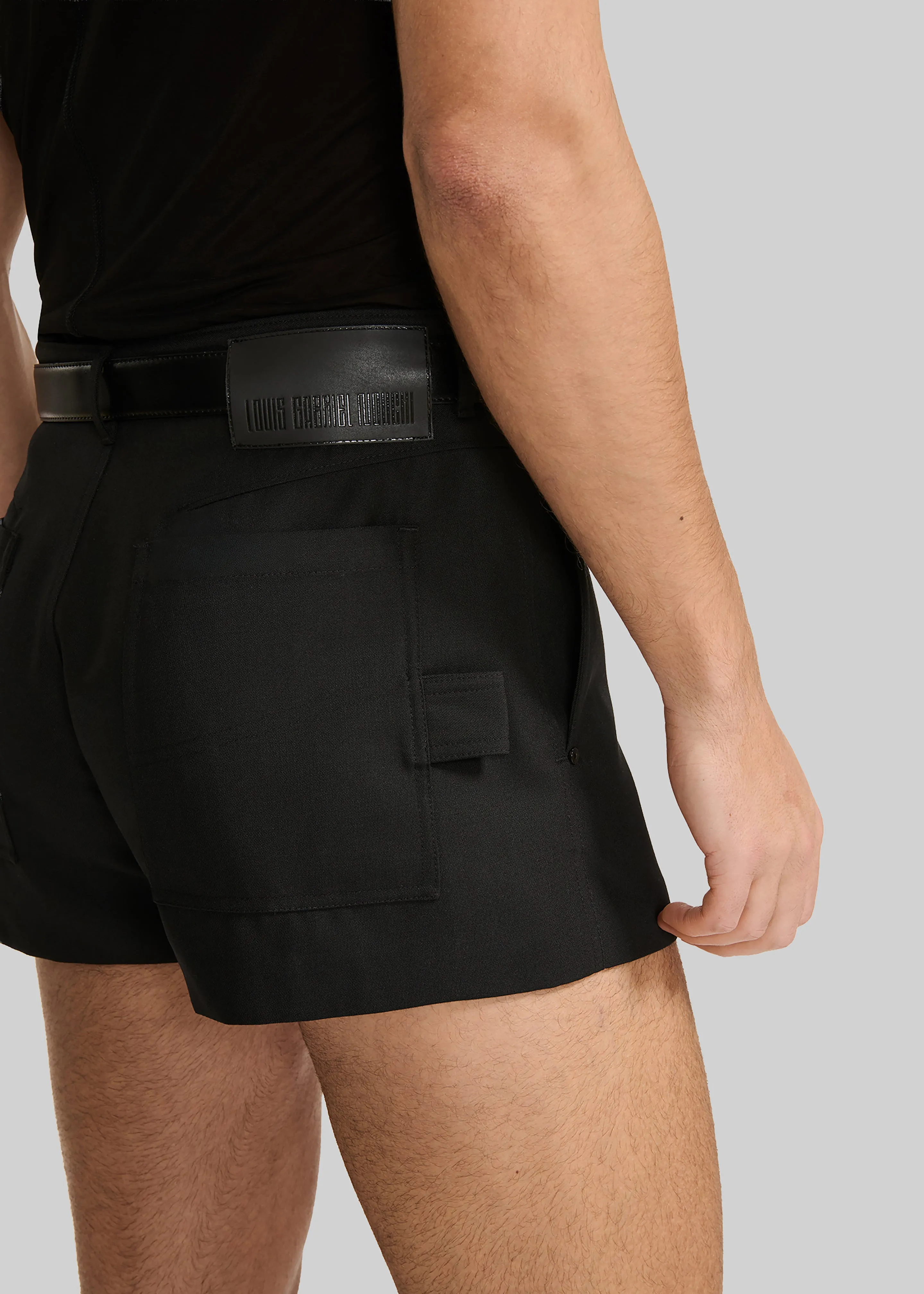 Louis Gabriel Nouchi Wool Suit Shorts - Black sold by Frankie Shop product image thumbnail 4
