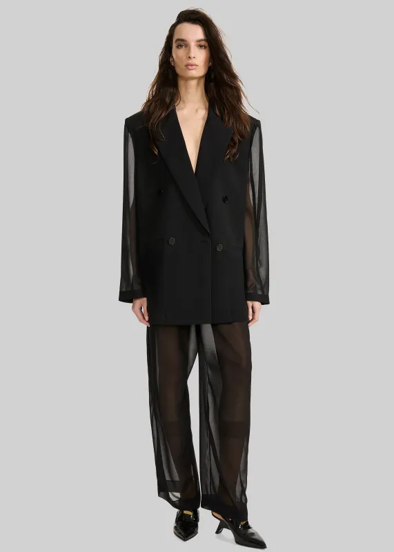Louis Gabriel Nouchi 4-Button Double-Breasted Sheer Jacket - Black made by Frankie Shop