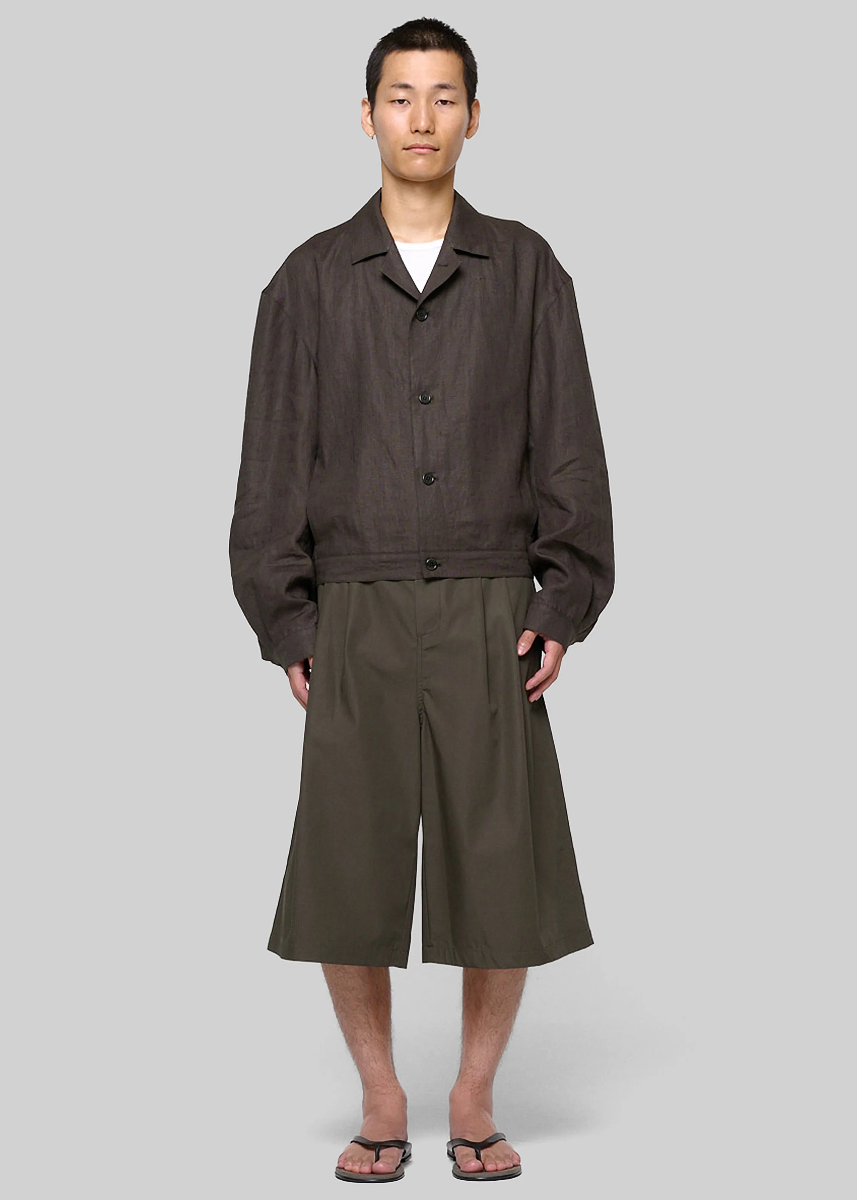 Amomento Two Tuck Wide Shorts - Brown sold by Frankie Shop product image thumbnail 3