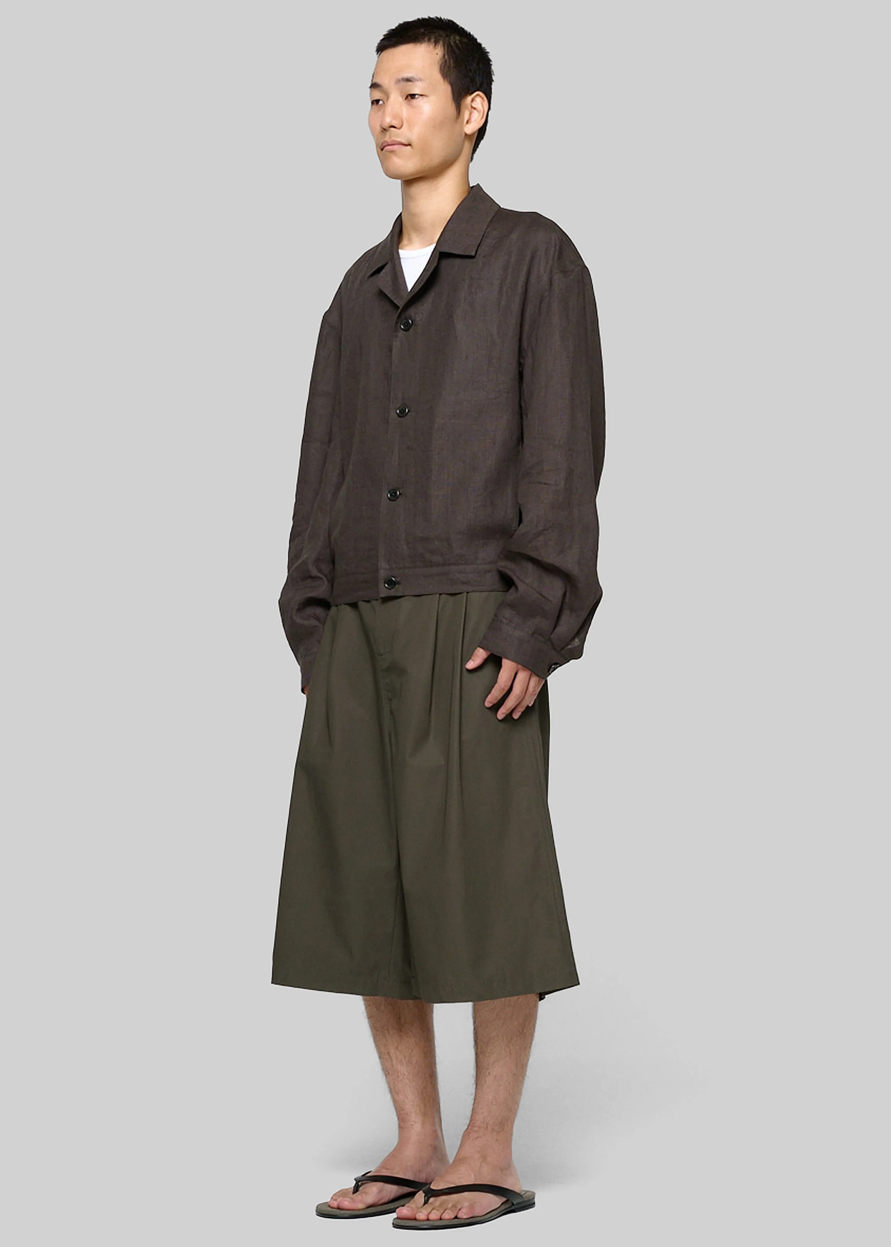Amomento Two Tuck Wide Shorts - Brown sold by Frankie Shop product image thumbnail 2