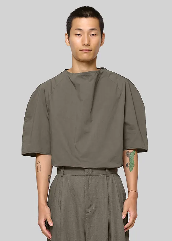 Amomento Raglan Cowl Neck Top - Khaki made by Amomento