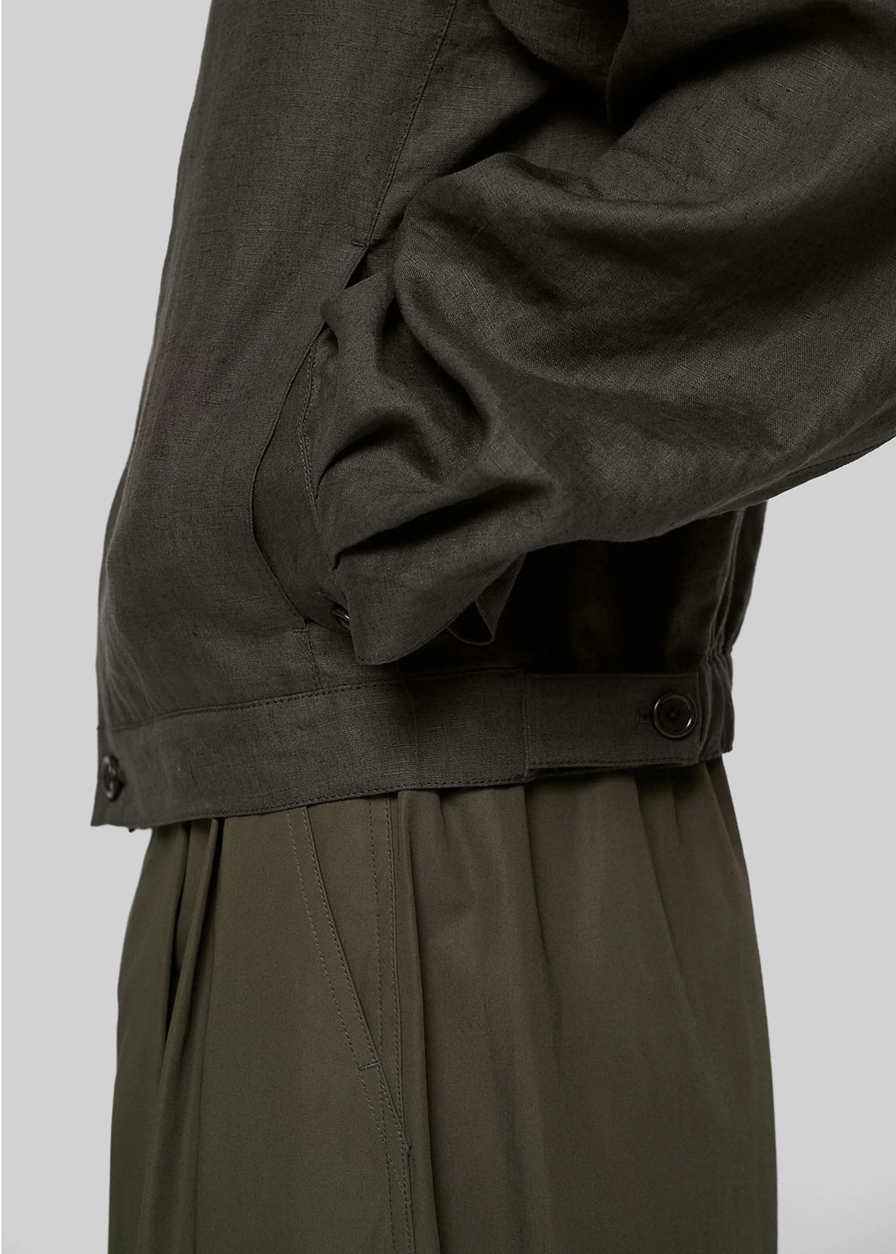 Amomento Linen Crop Jacket - Khaki Grey sold by Frankie Shop product image thumbnail 3