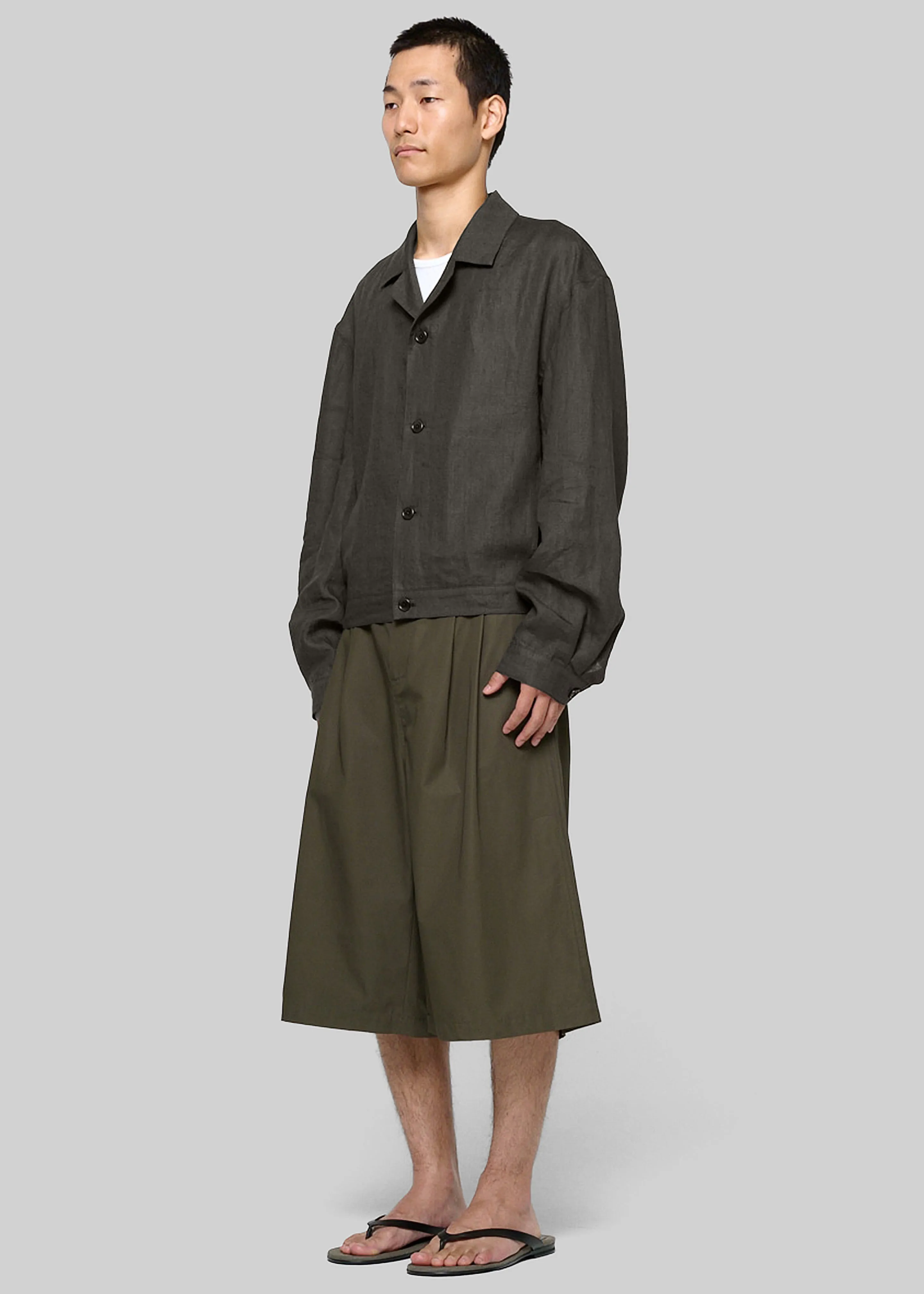 Amomento Linen Crop Jacket - Khaki Grey sold by Frankie Shop product image thumbnail 2
