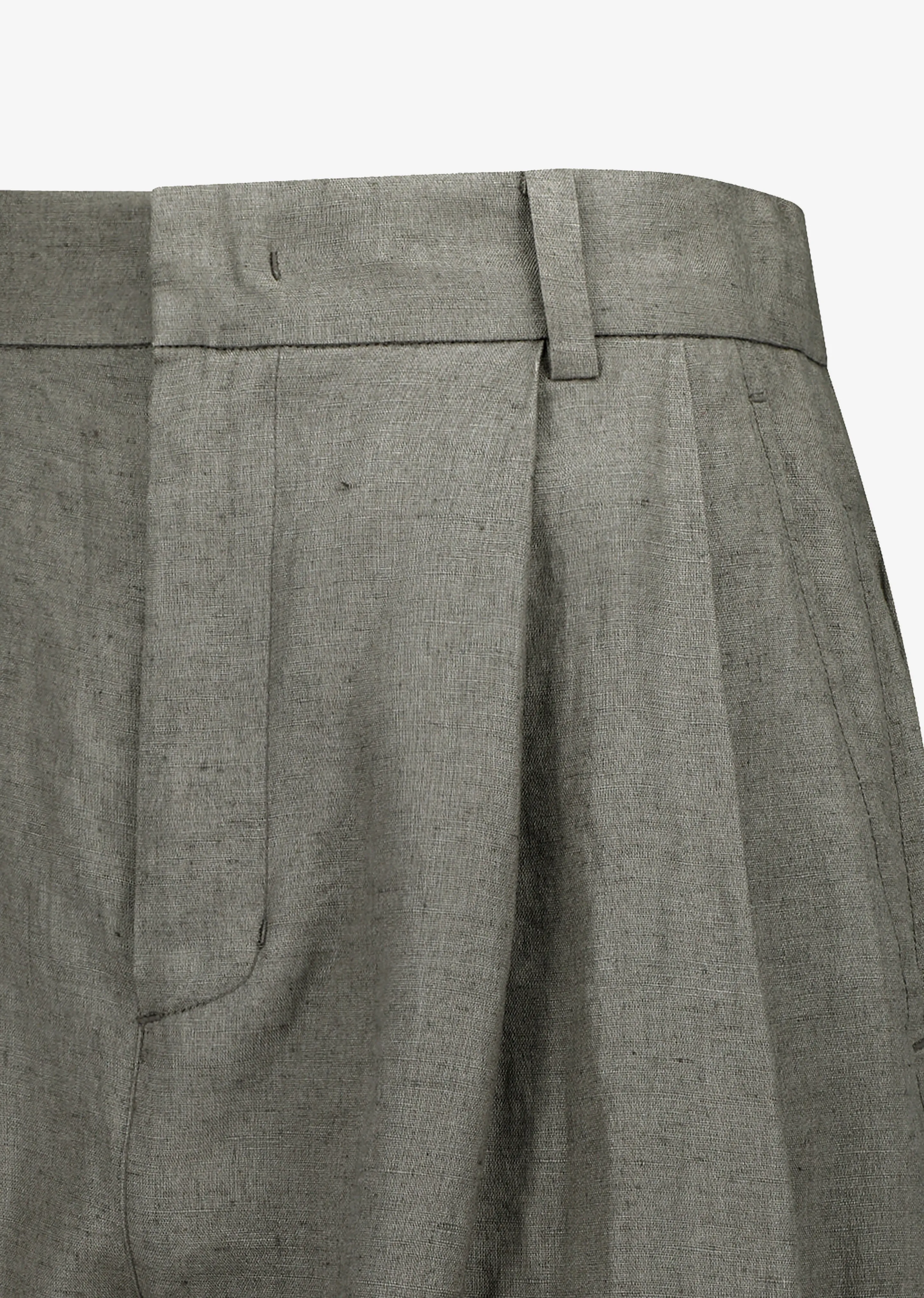 Amomento Linen Two Tuck Wide Pants - Khaki sold by Frankie Shop product image thumbnail 5