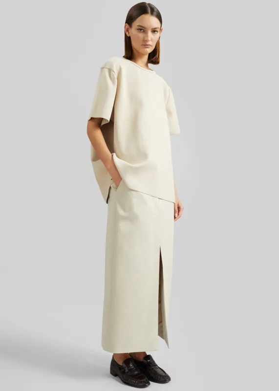 Leni Knit Oversized Top - Beige made by Frankie Shop