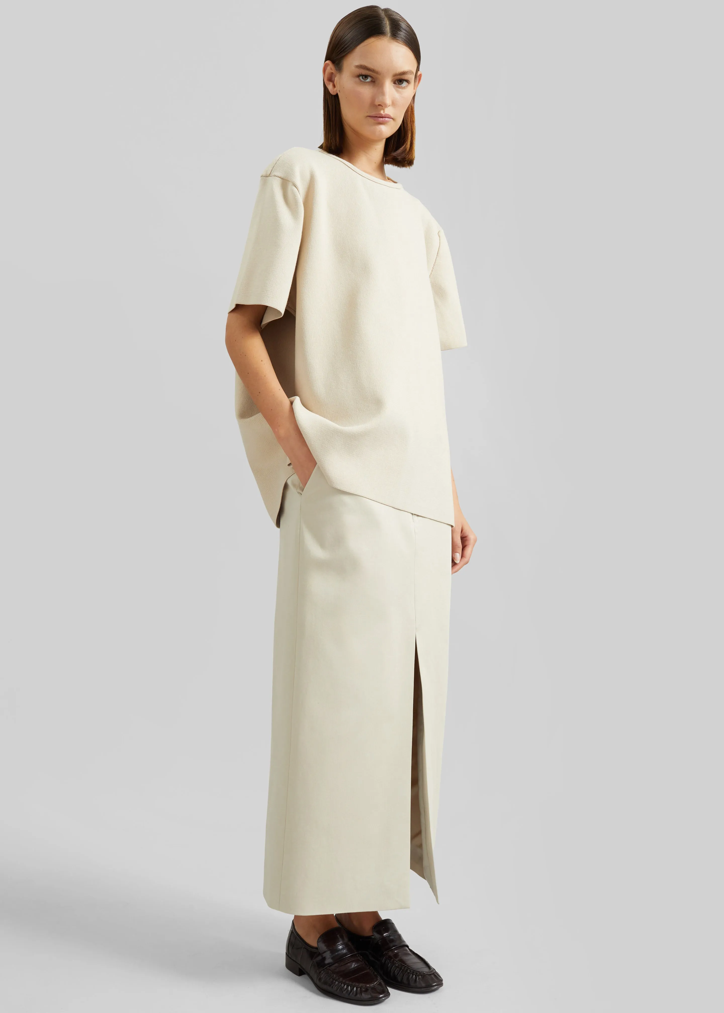 Leni Knit Oversized Top - Beige sold by Frankie Shop