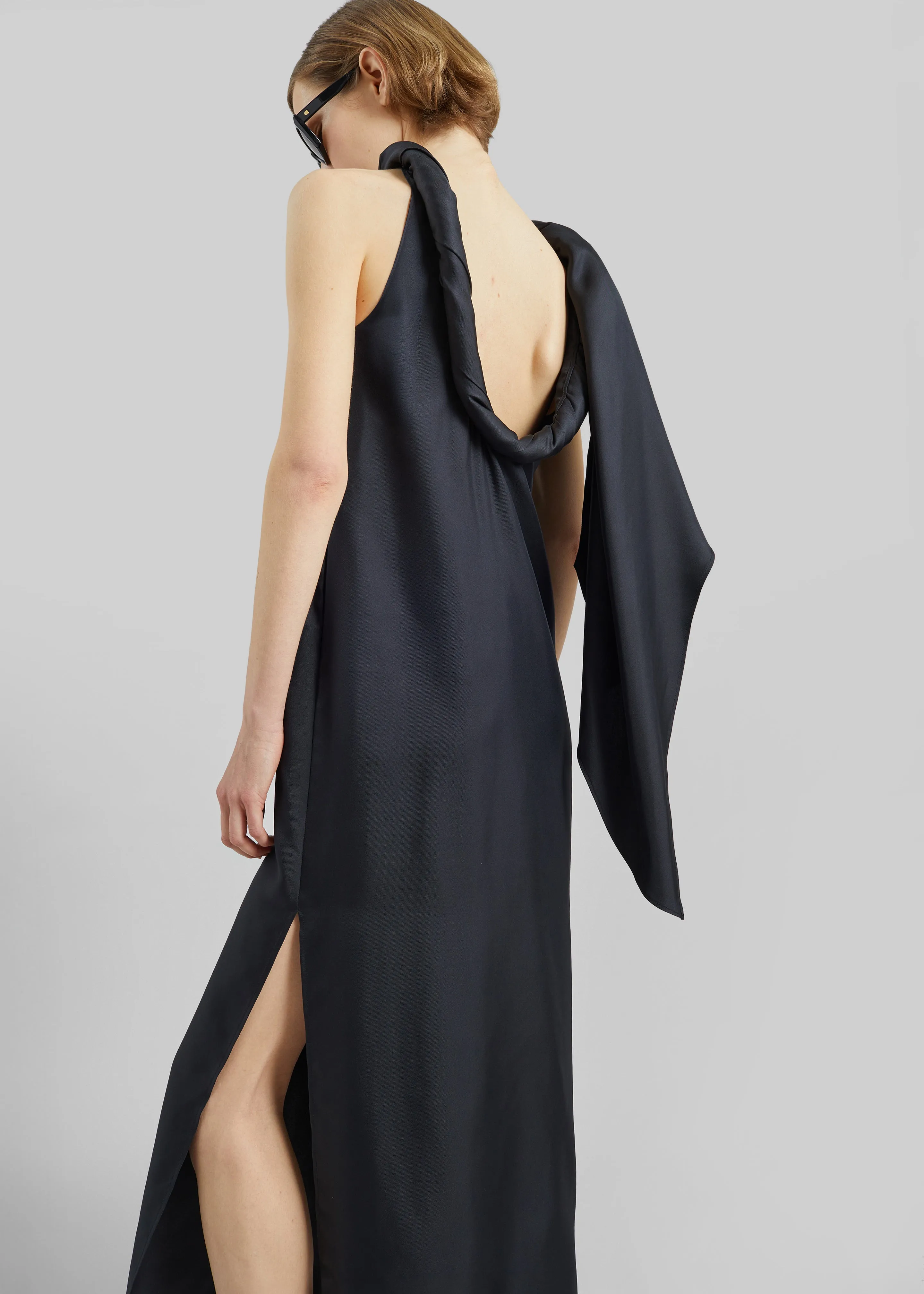 Loulou de Saison Susan Twisted Collar Dress - Black sold by Frankie Shop product image thumbnail 2